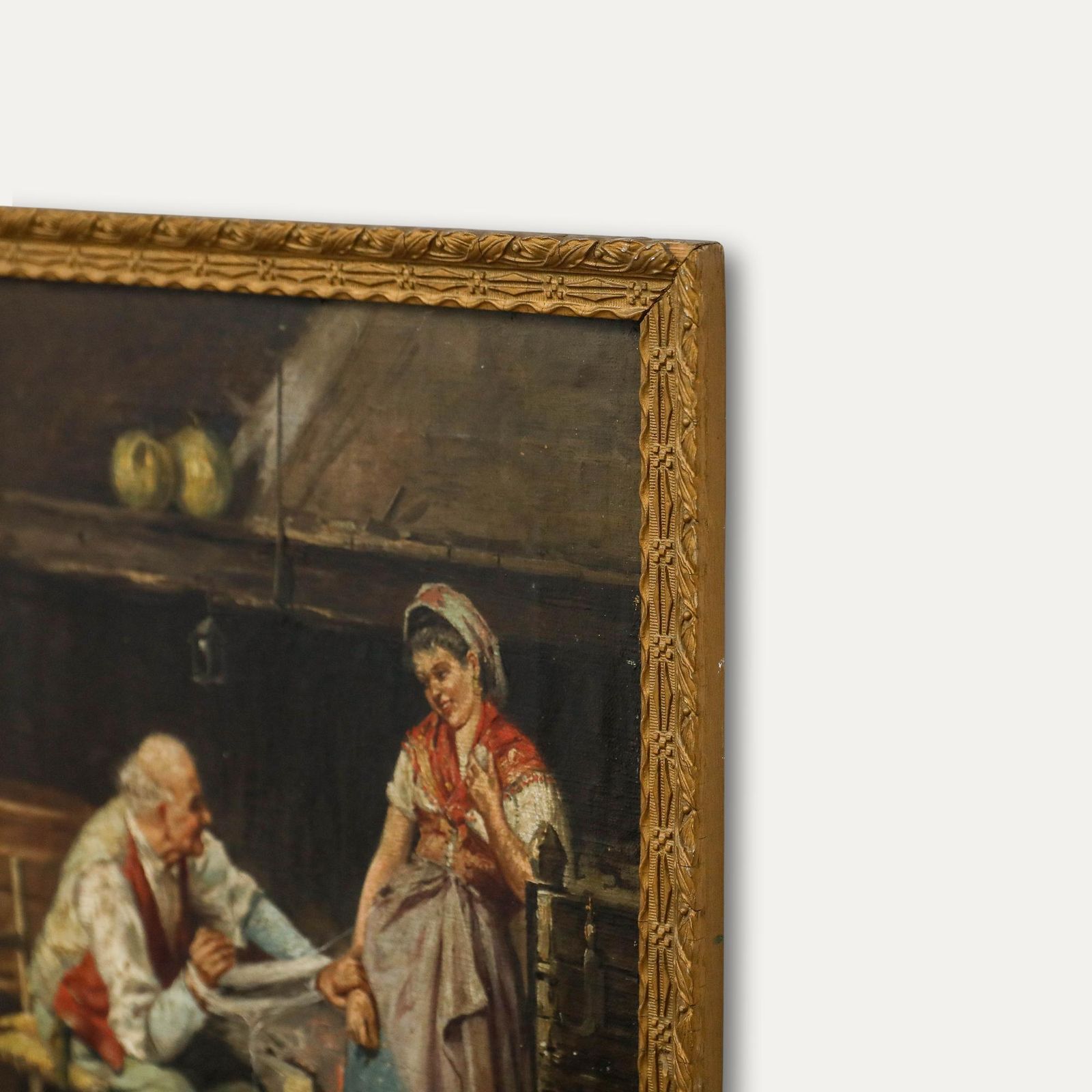 Raffaele Frigerio (1875 1948) Framed 19th Century Oil, Tied Together photo vinterior