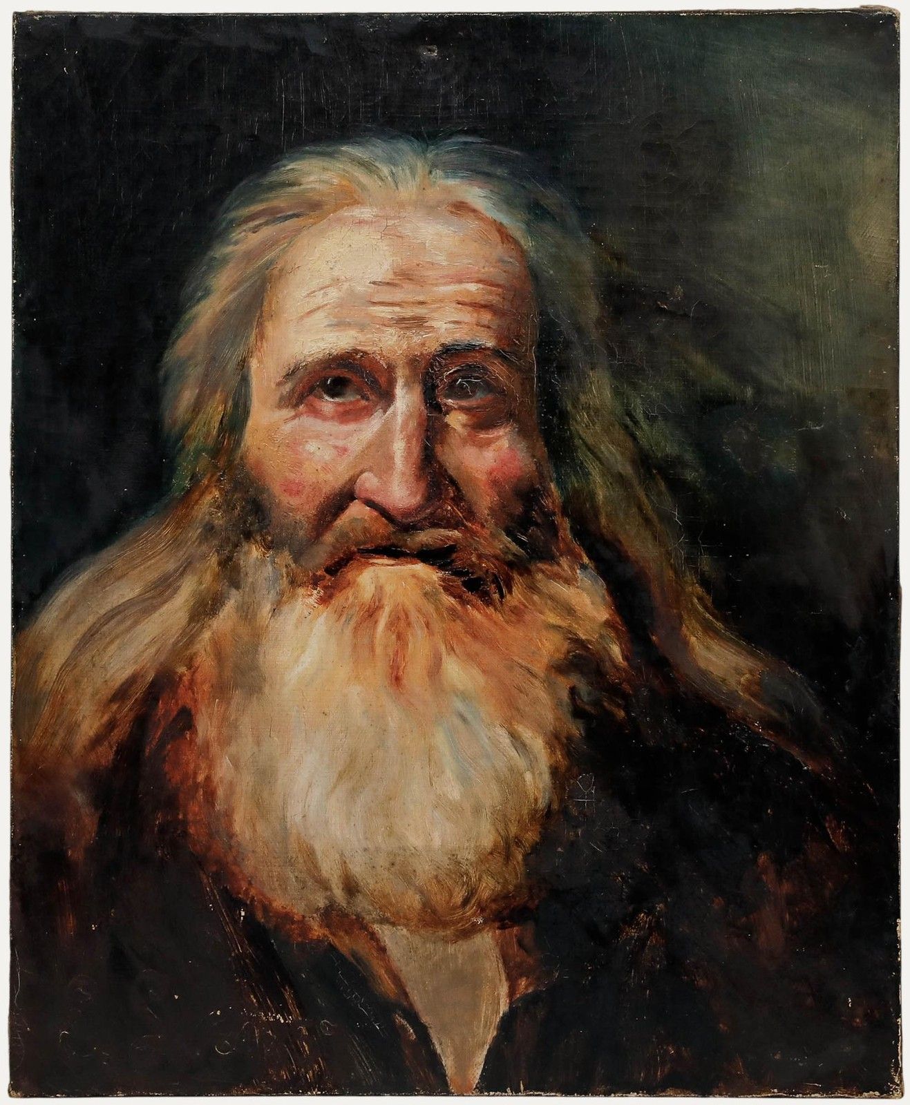 Framed 1857 Oil Portrait Of A Bearded Gentleman