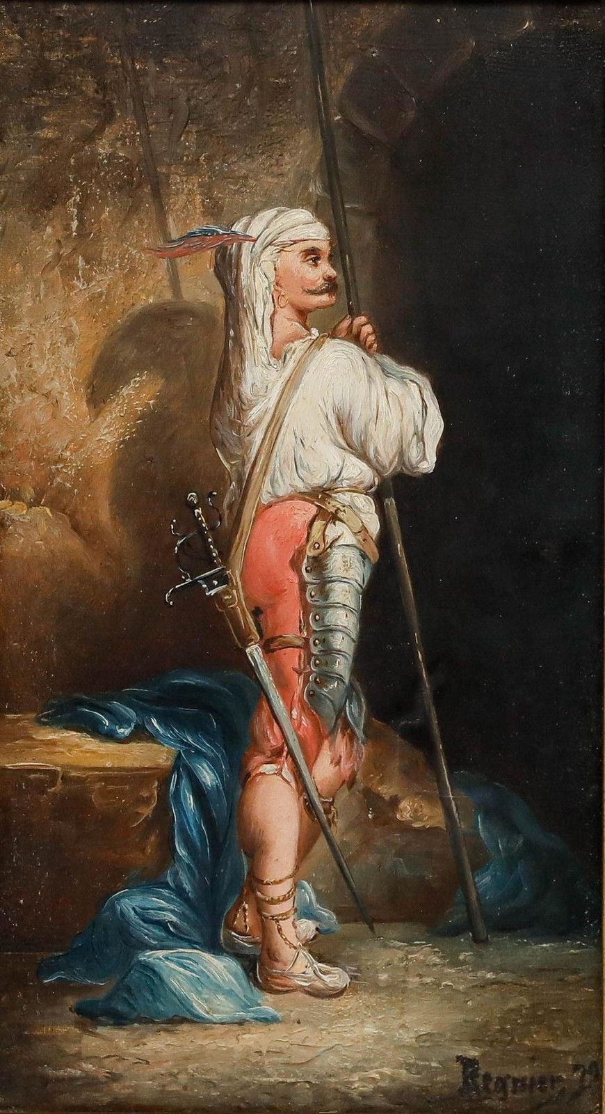 Regnier After Alexandre Gabriel Decamps (1803 1860) 1879 Oil, The Palace Guard photo furniture