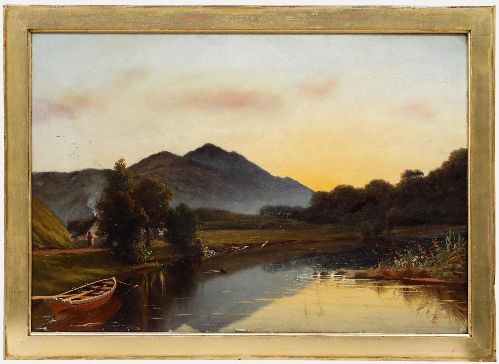 Circle Of Waller Hugh Paton (1828 1895) 19th Century Oil, Highland At Sunset