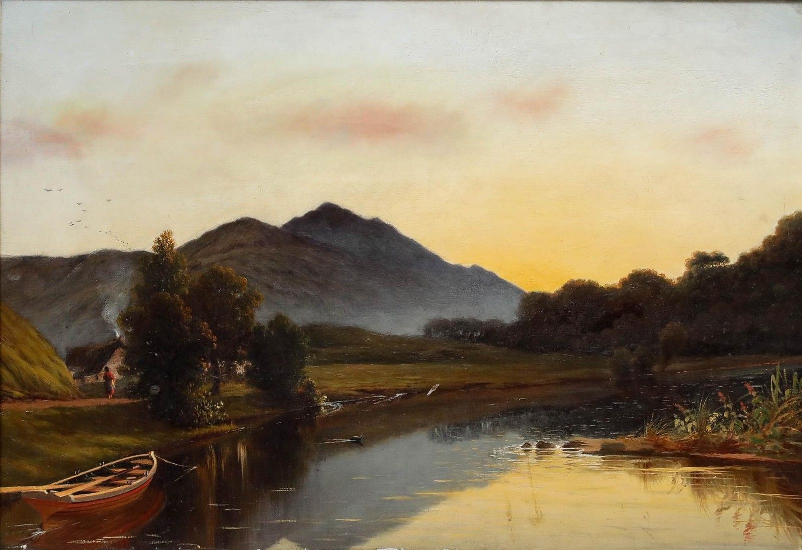 Circle Of Waller Hugh Paton (1828 1895) 19th Century Oil, Highland At Sunset photo furniture