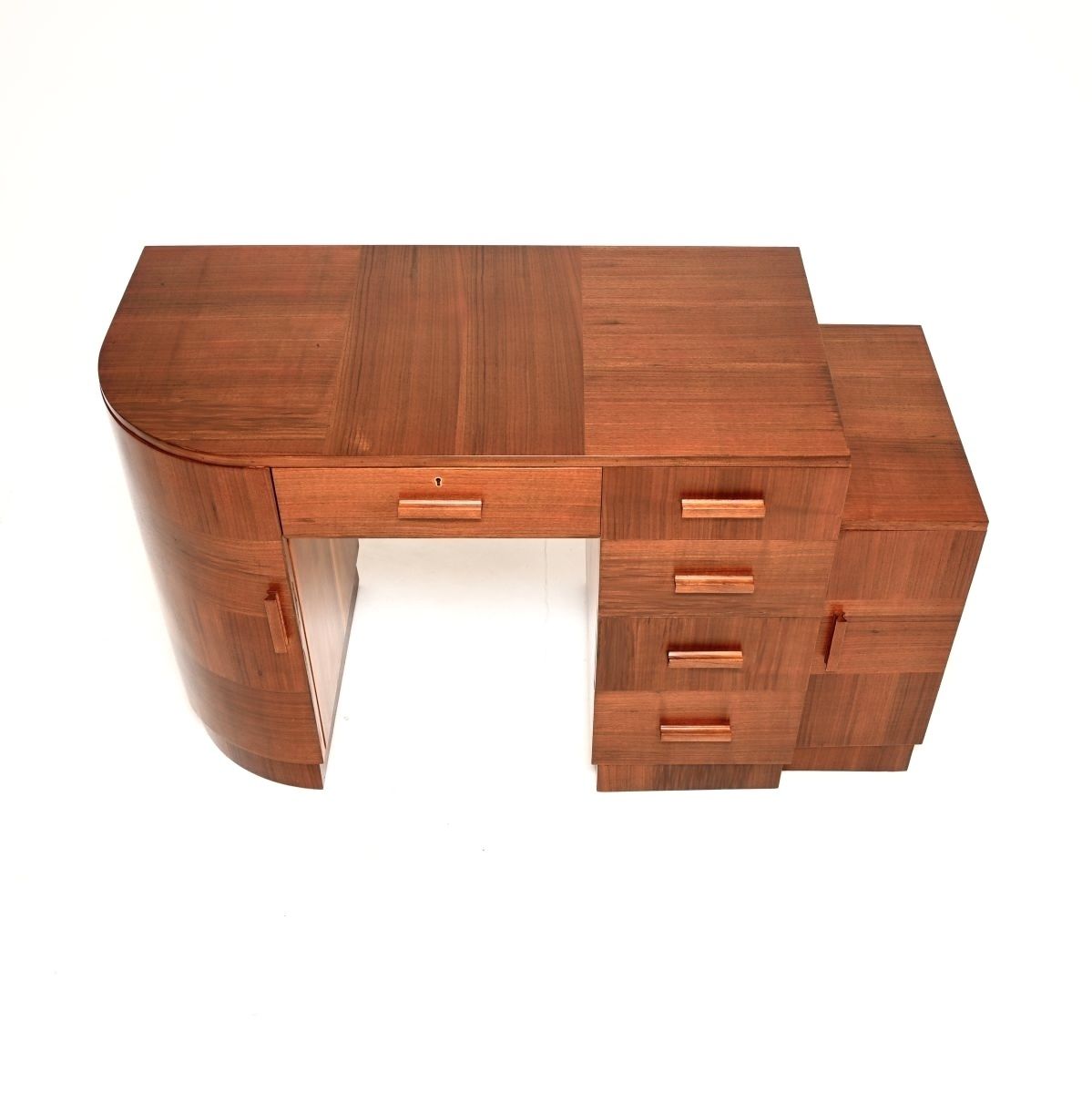 Art Deco Figured Walnut Desk, 1930s photo for sale