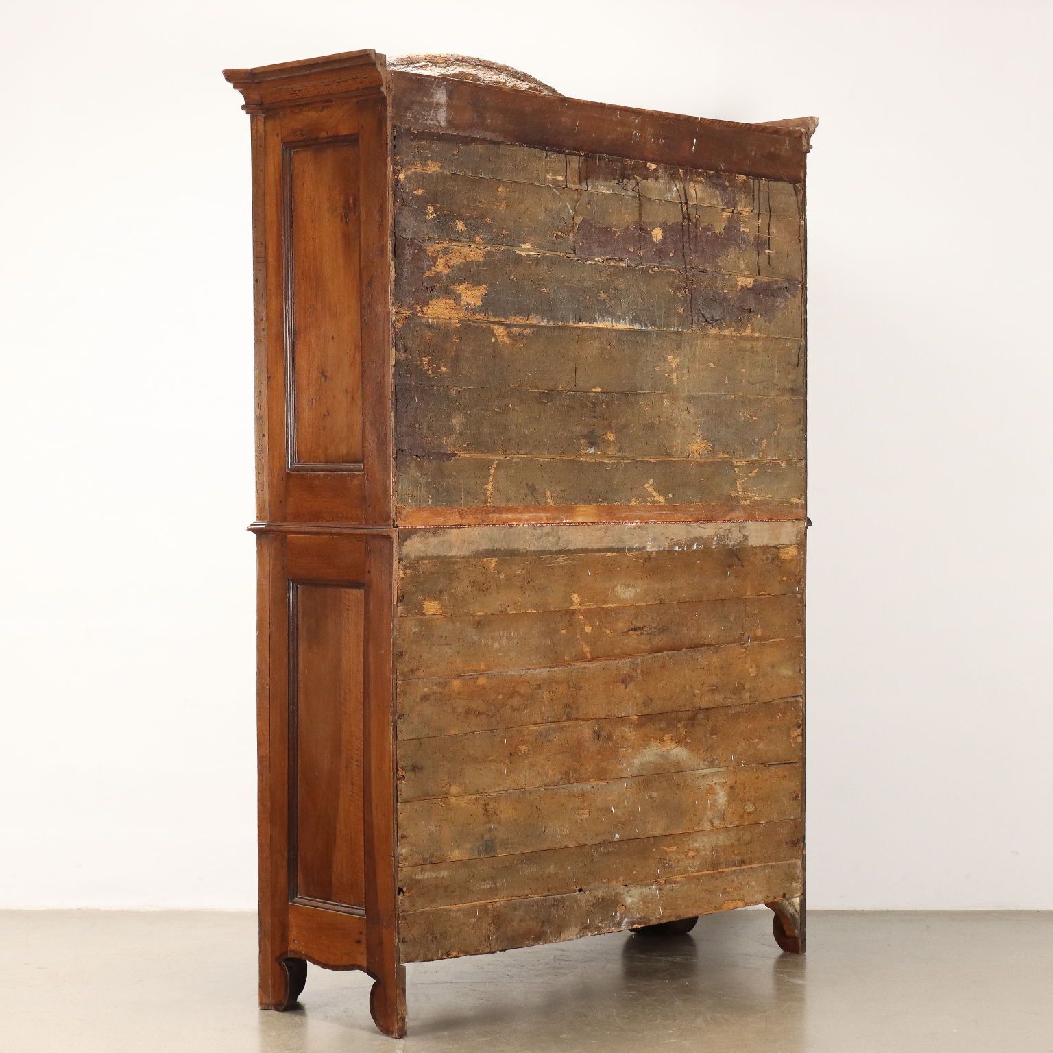 Furniture Piedmontese Wardrobe Early XVIII Century Paneled Doors Walnut photo