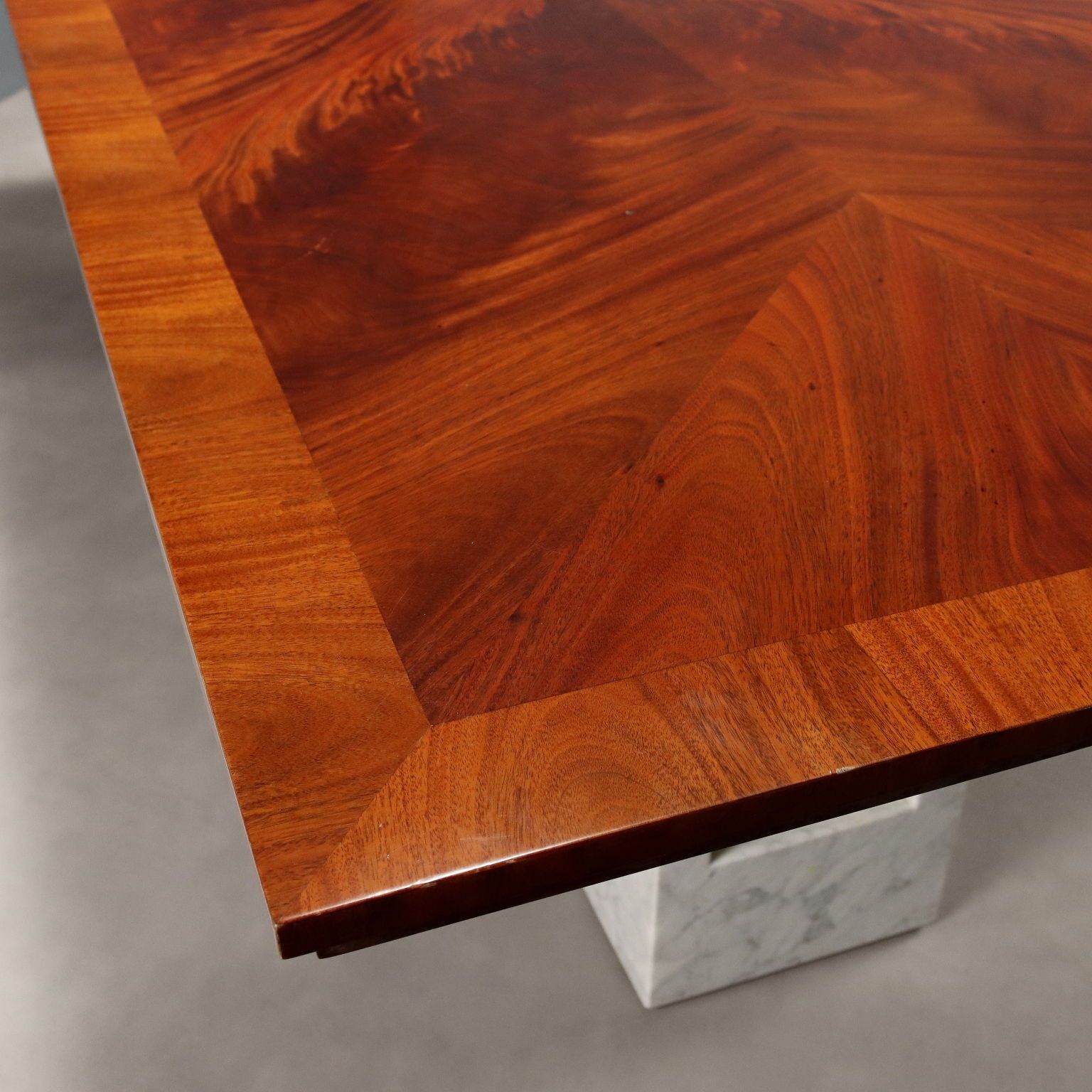 Vintage Table Design Burl Veneer Walnut Italy 1980s photo 2870.0