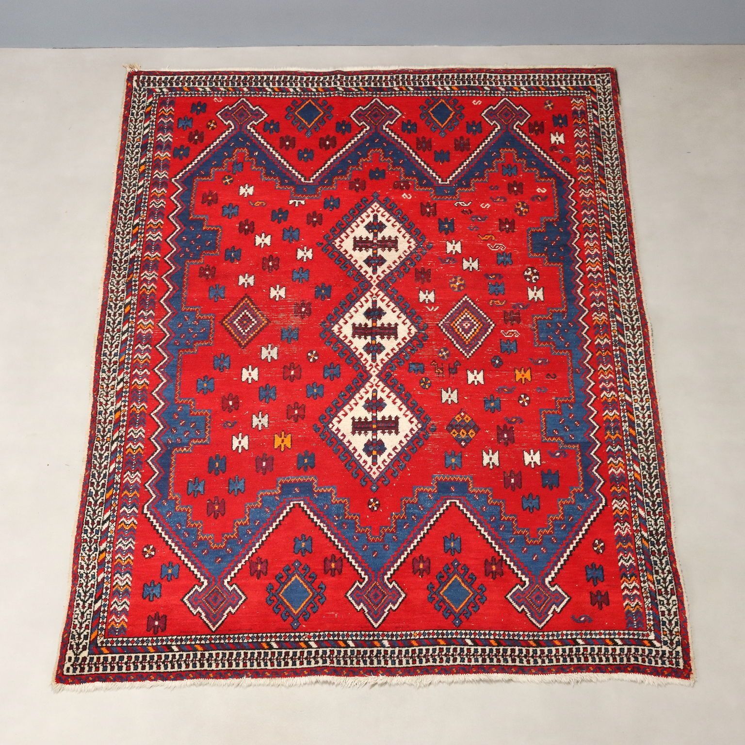 Antique Asian Carpet Cotton Wool Heavy Knot 83 X 64 In photo for sale