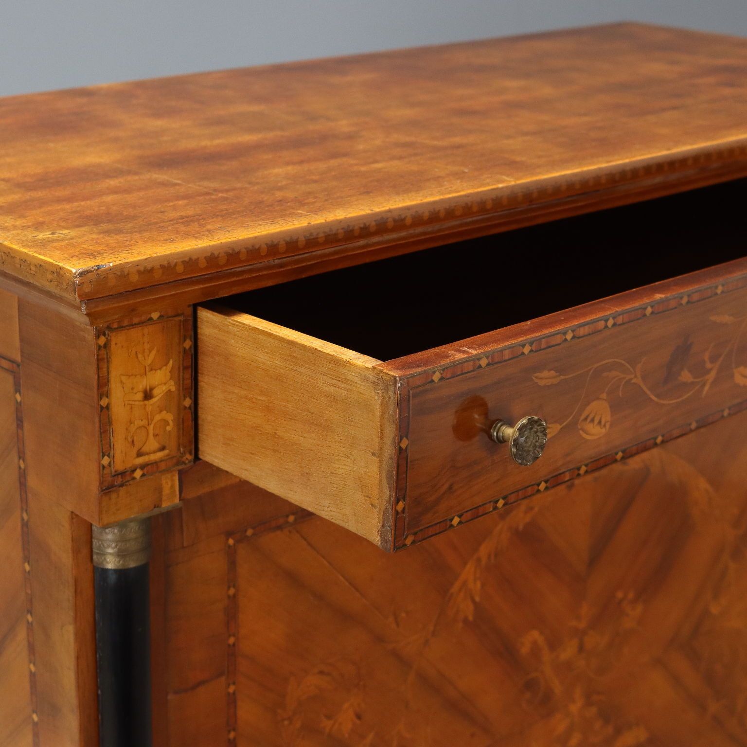 Antique Empire Style Walnut Veneer Secretary – Italy, 20th Century photo 1000.0