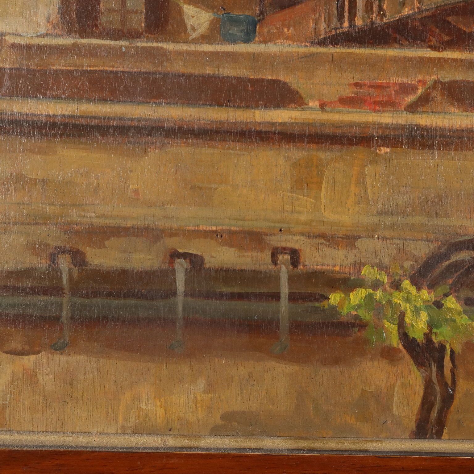 Tableau d'époque signé Giuseppe Viviani, vue de Milan, XXe siècle photo buy