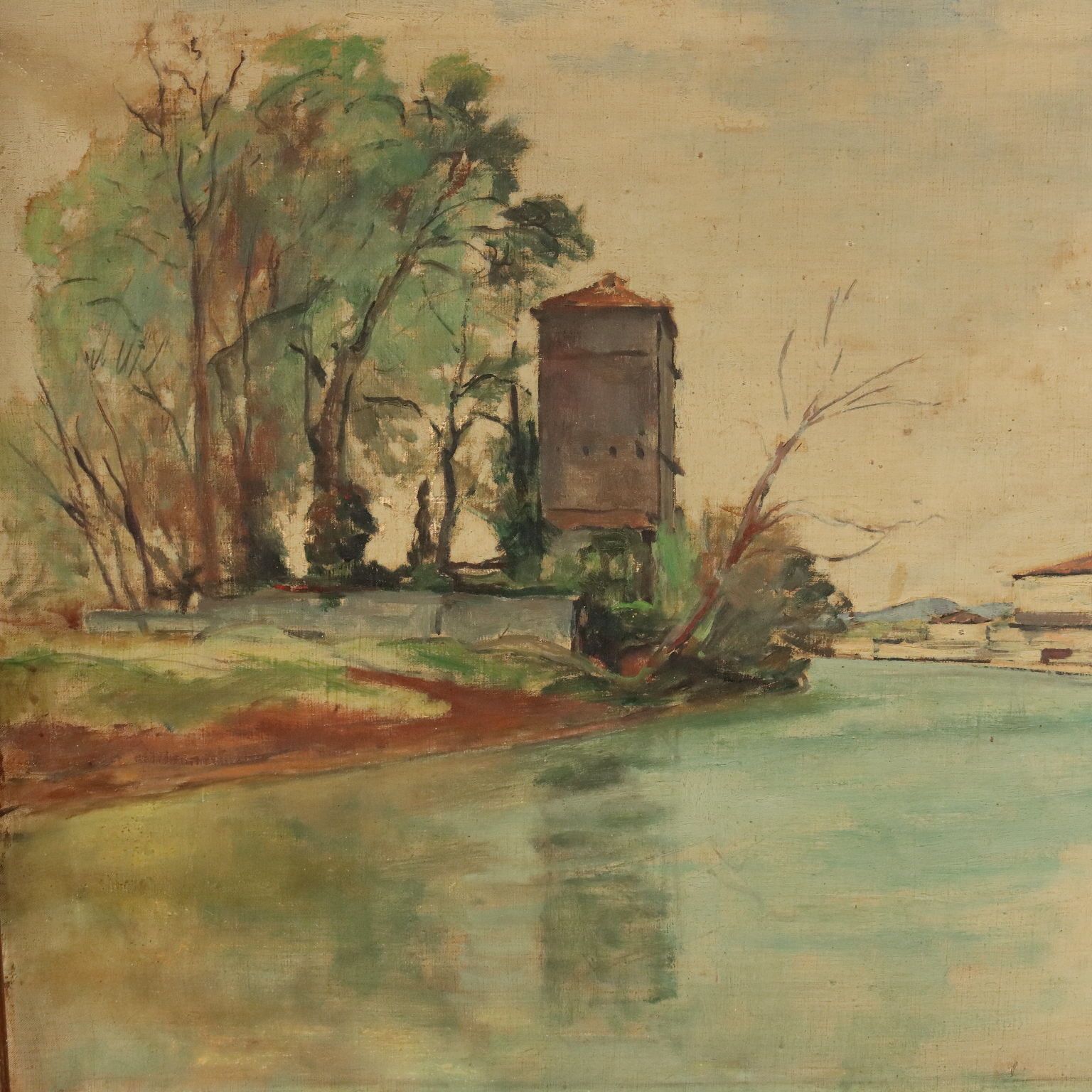 Modern schilderij, gesigneerd Fioravante Seibezzi: Padua - De Bacchiglione, 1942 photo Kunst
