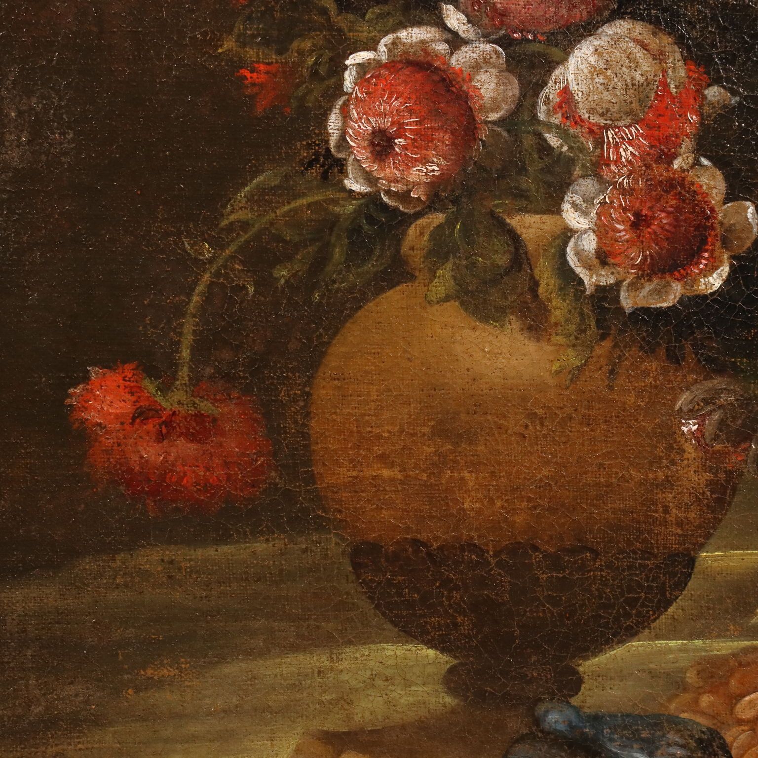 Peinture d'époque, nature morte aux fleurs, huile sur toile, XVIIIe siècle photo 2490.0