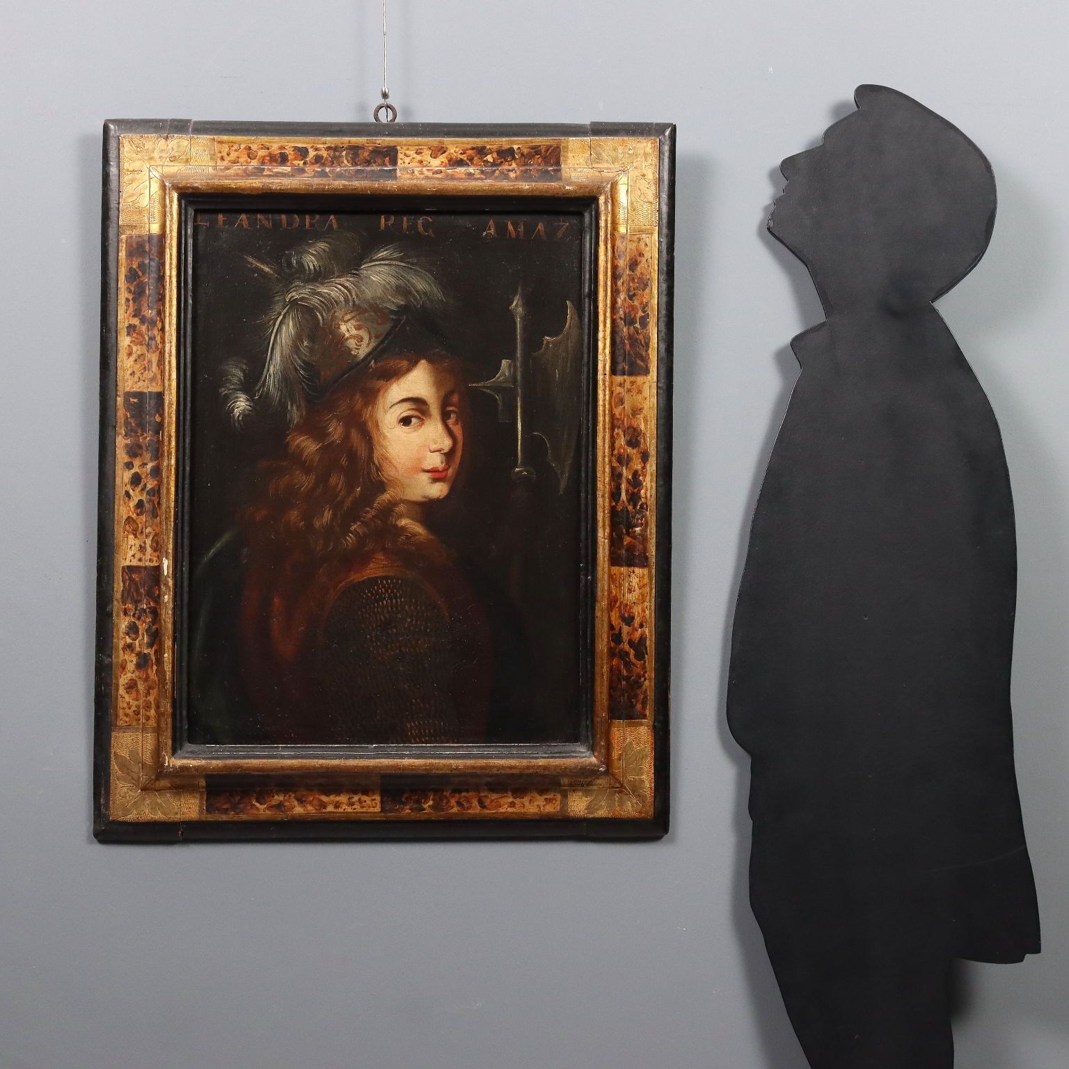 Tableau d'époque « Leandra Queen Of The Amazons », huile sur toile, XVIIe siècle photo furniture