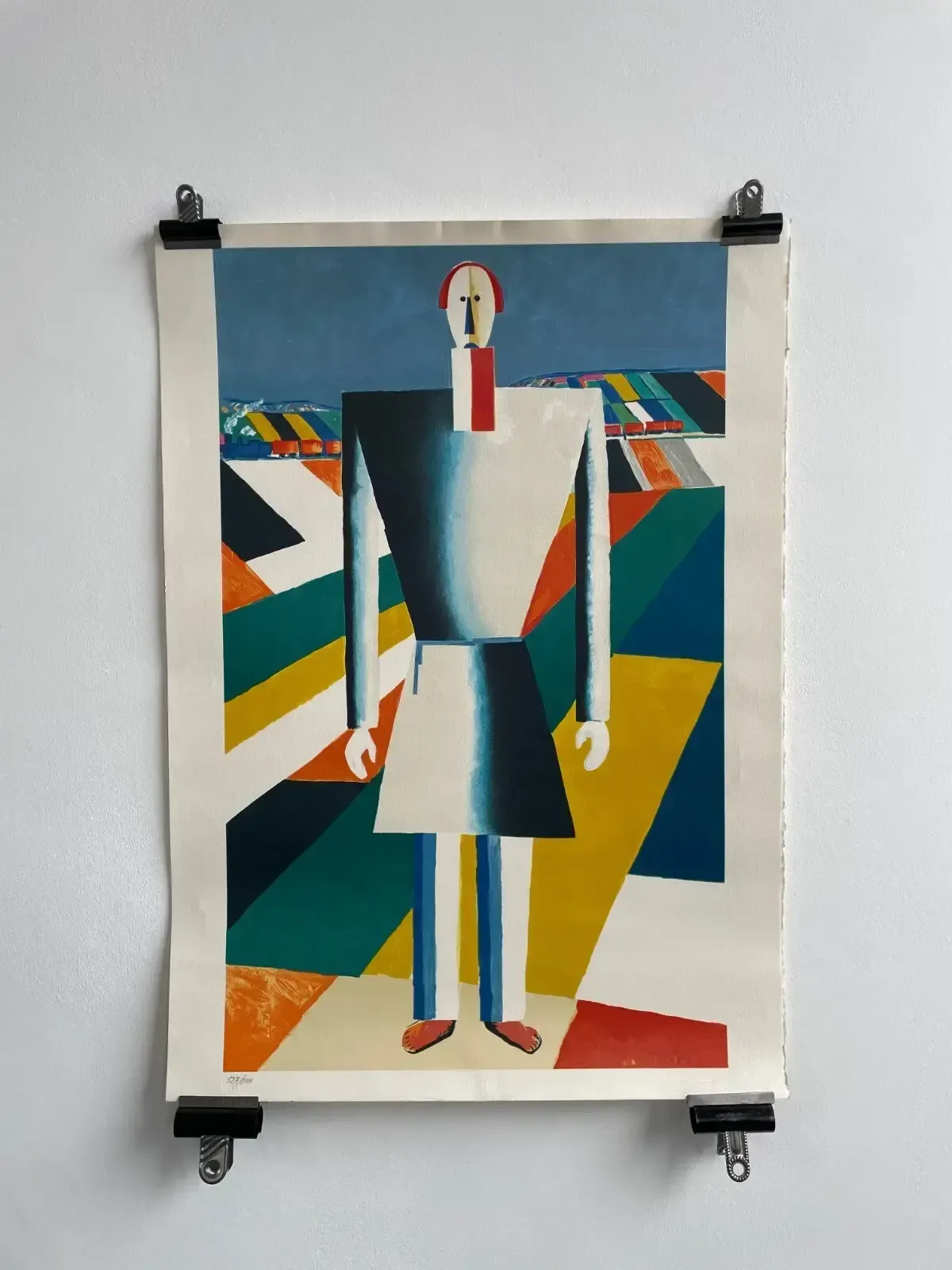 Kazimir Malevich "Peasant In The Fields" Colour Lithography By Atelier Mourlot