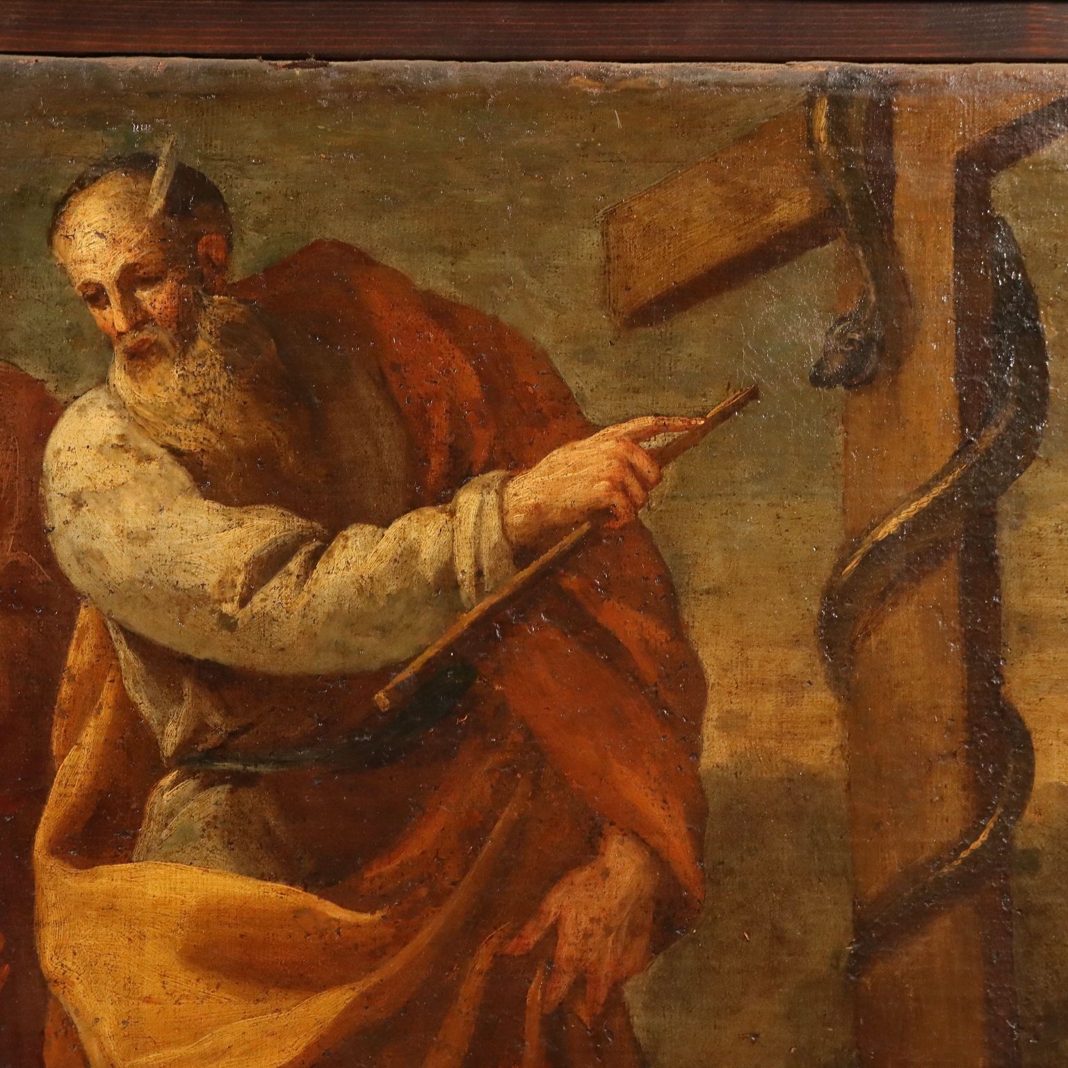Tableau d'époque, Moïse et le serpent d'airain, huile sur toile, XVIIe siècle photo Art