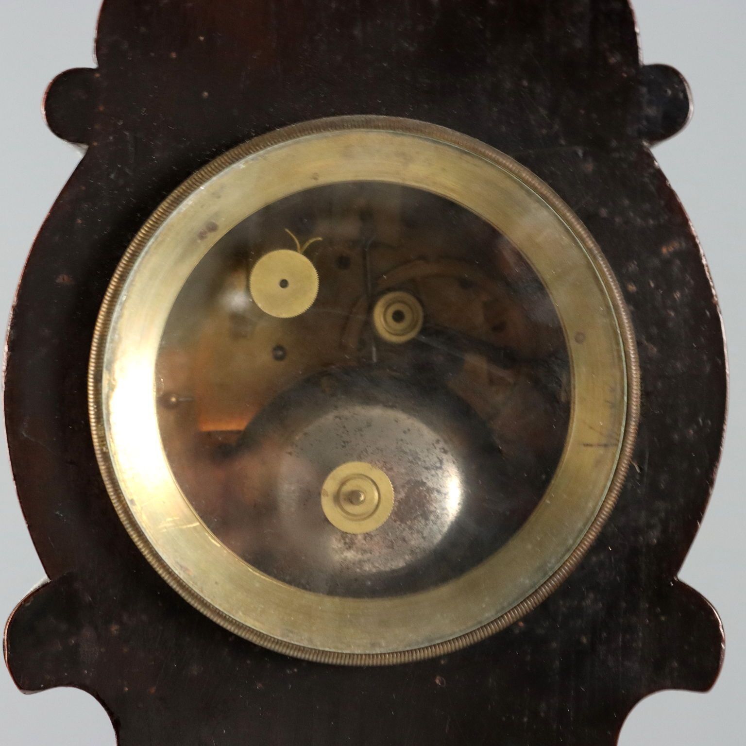 photo vinterior Antique Clock Wood Bronze Mother Of Pearl XIX Century