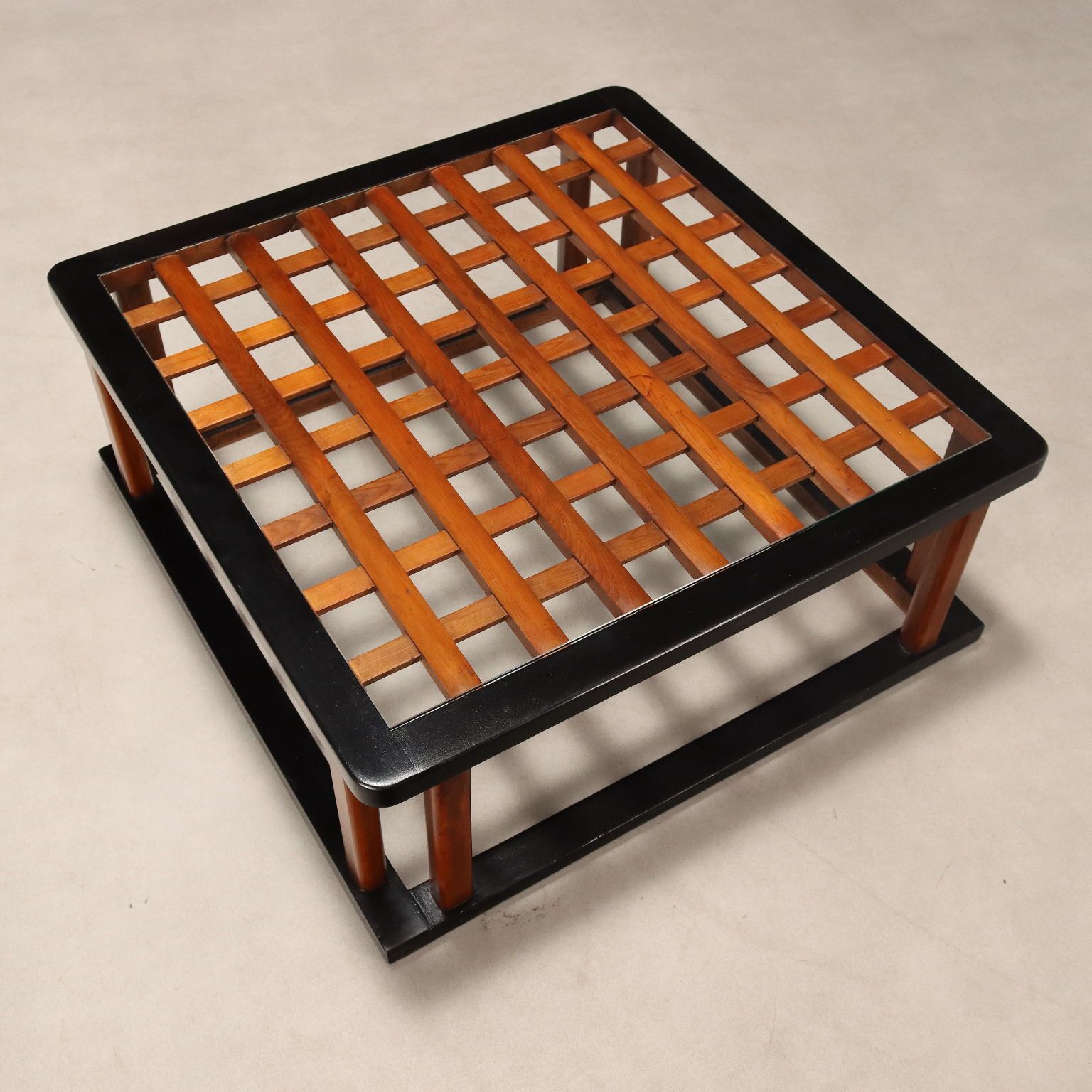 Vintage Coffee Table Painted Wood Glass Design 1940s 50s photo buy
