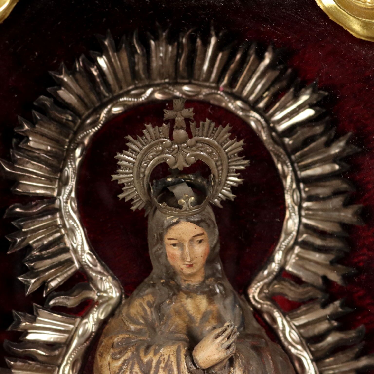 Figurine d'époque Vierge Marie en céramique, Italie, XIXe siècle photo Art