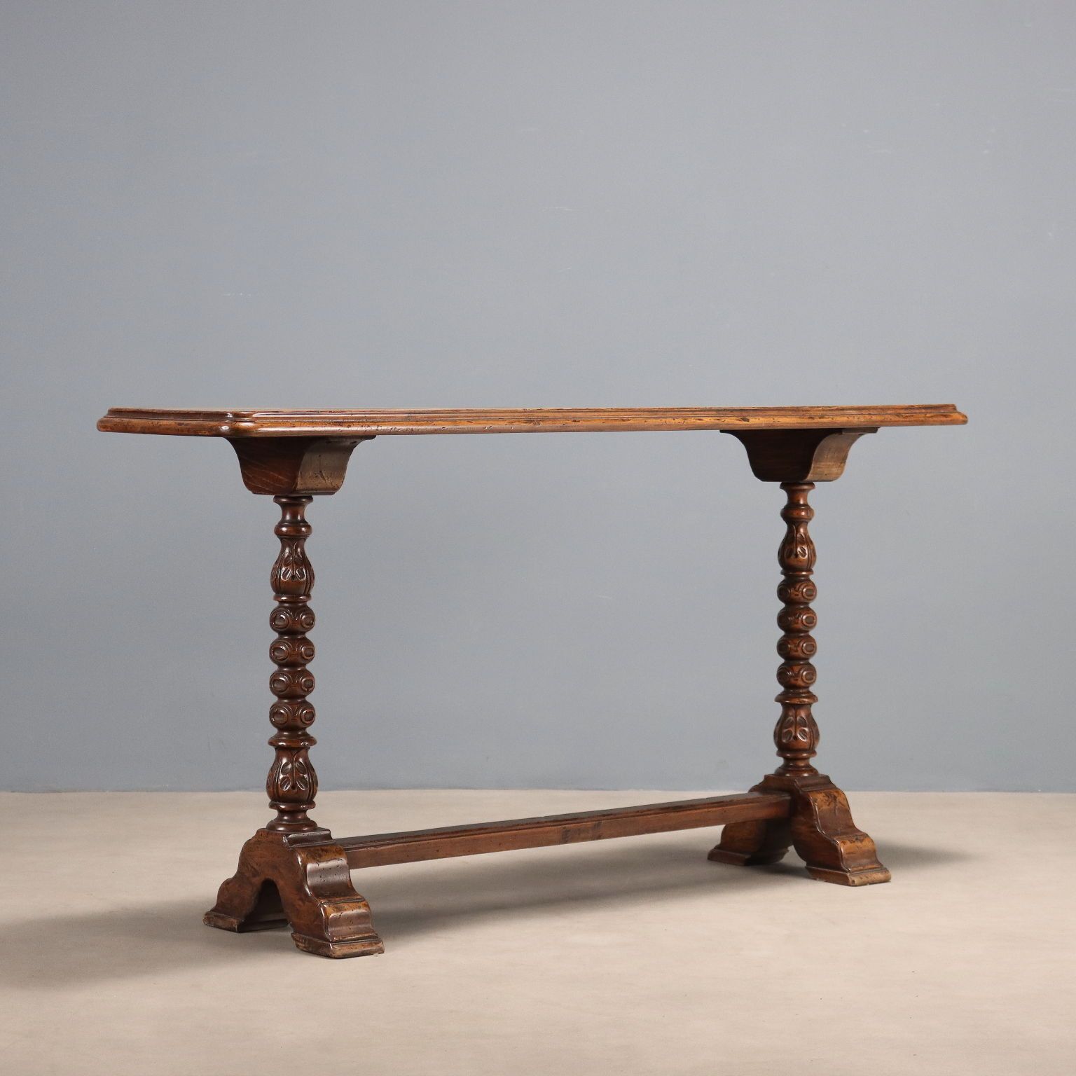 photo furniture Antique Console Walnut Painted Poplar Italy XX Century