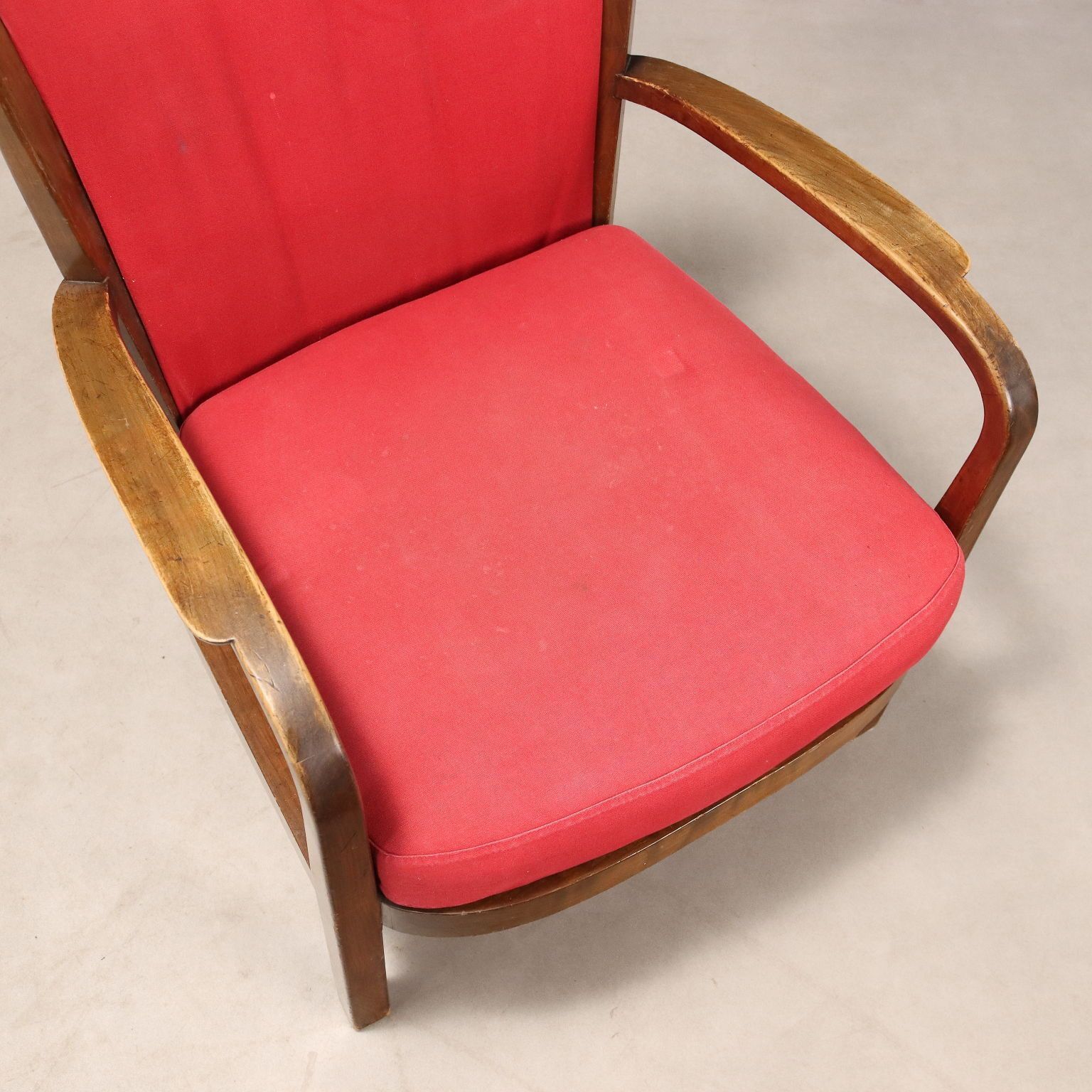 Vintage Armchairs Painted Beech Metal Fabric Design Italy 1950s photo buy