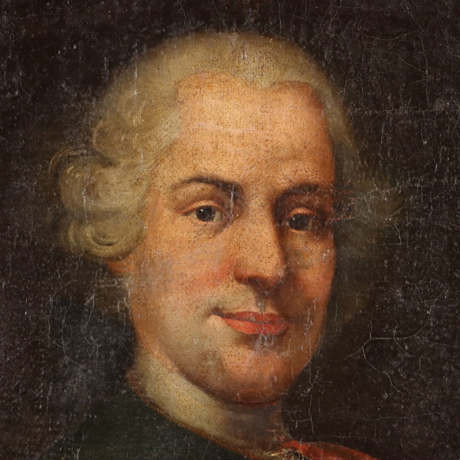 Antique Painting Portrait Of A Gentleman Oil On Canvas XVIII Century photo Art