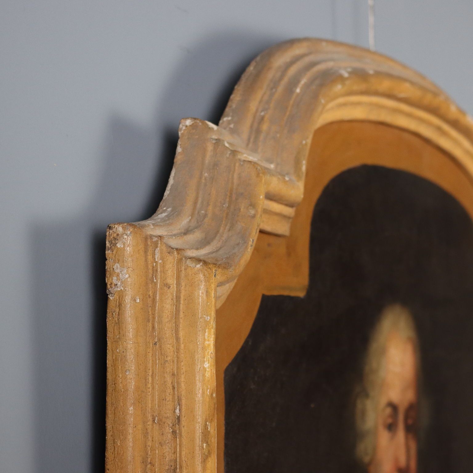 Tableau d'époque, portrait d'un gentilhomme, huile sur toile, XVIIIe siècle photo vintage
