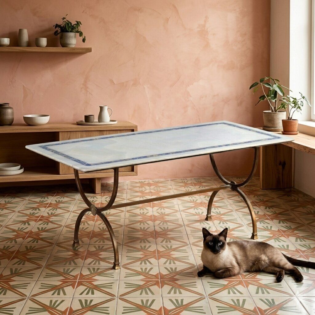 Antique Center Table Bronze Stone Top Italy XX Century photo furniture