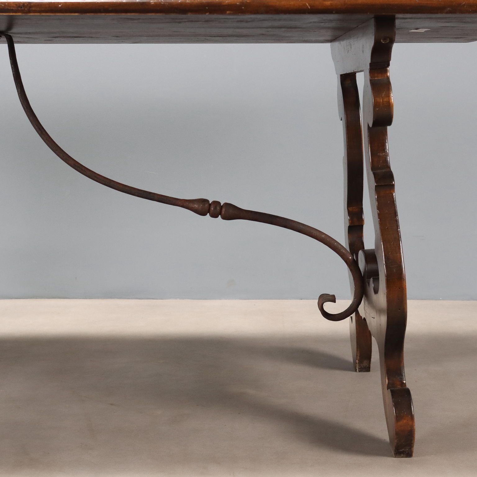 Antique Table Walnut Wrought Iron Italy XX Century photo buy