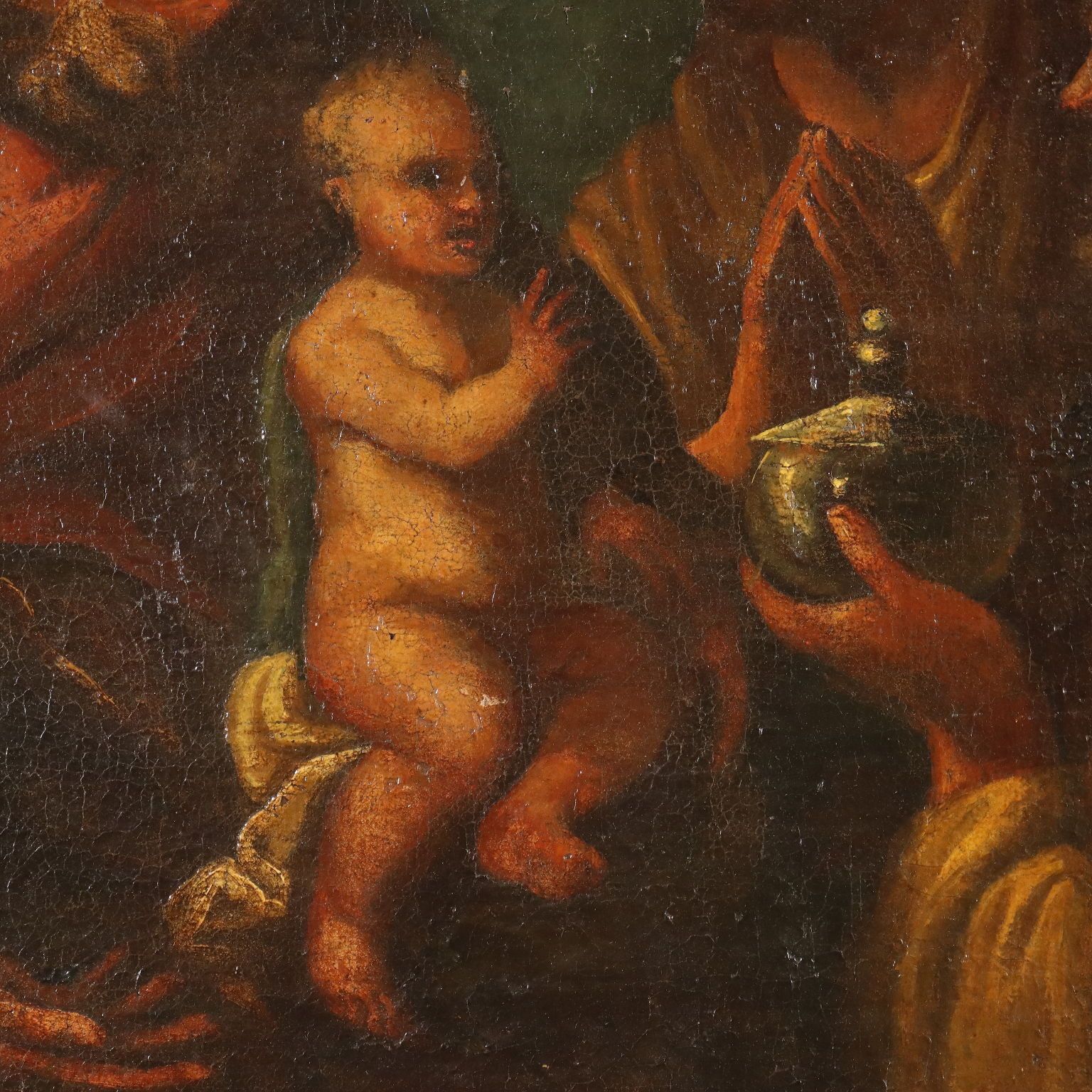 Antique Painting The Three Wise Men Oil On Canvas XVII XVIII Century photo Art