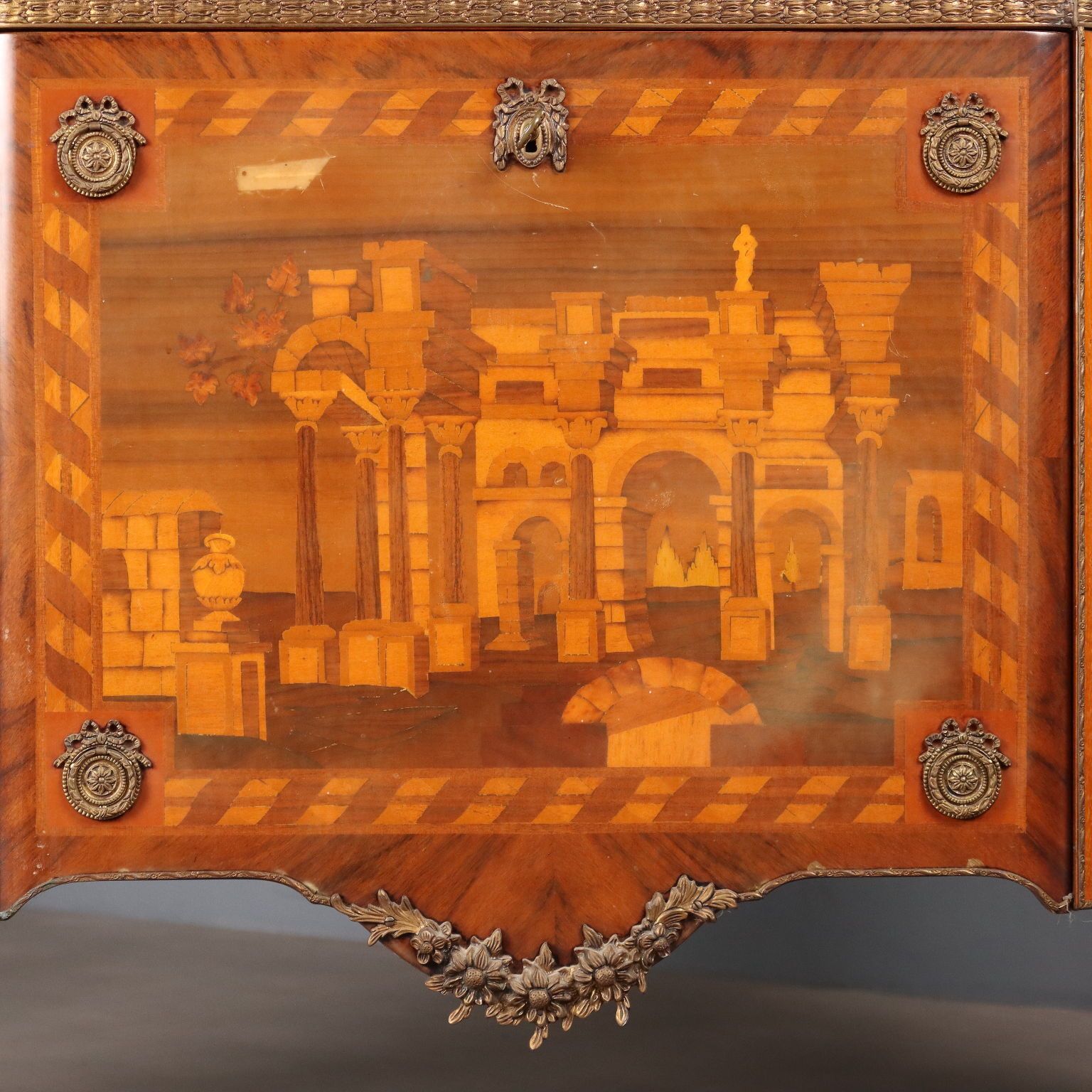 photo furniture Antique Chest Of Drawers Napoleon III Various Woods Italy XX Century