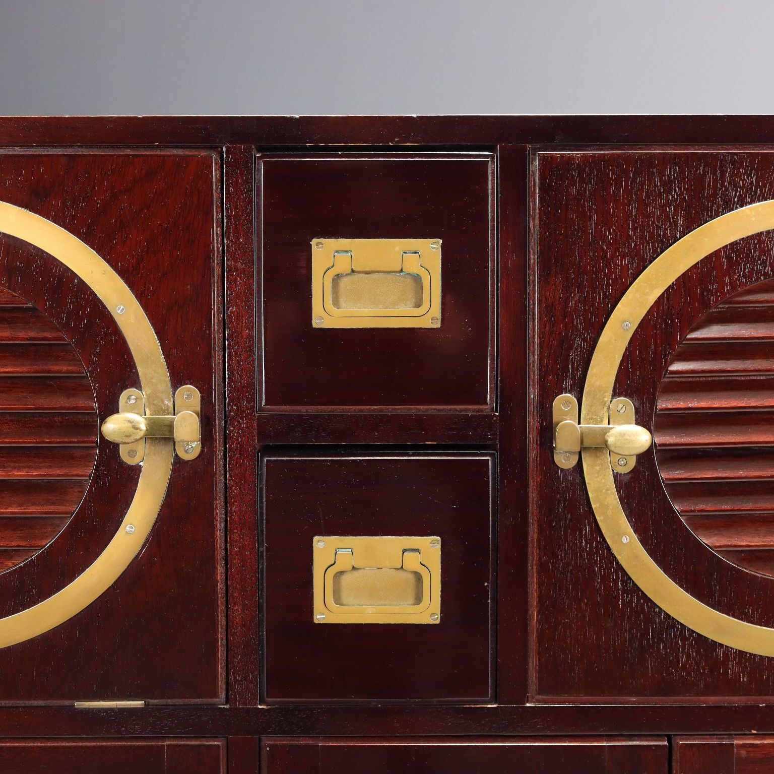 photo furniture Antique Cupboard Navy Style Mahogany Veneer 2 Drawers XX Century