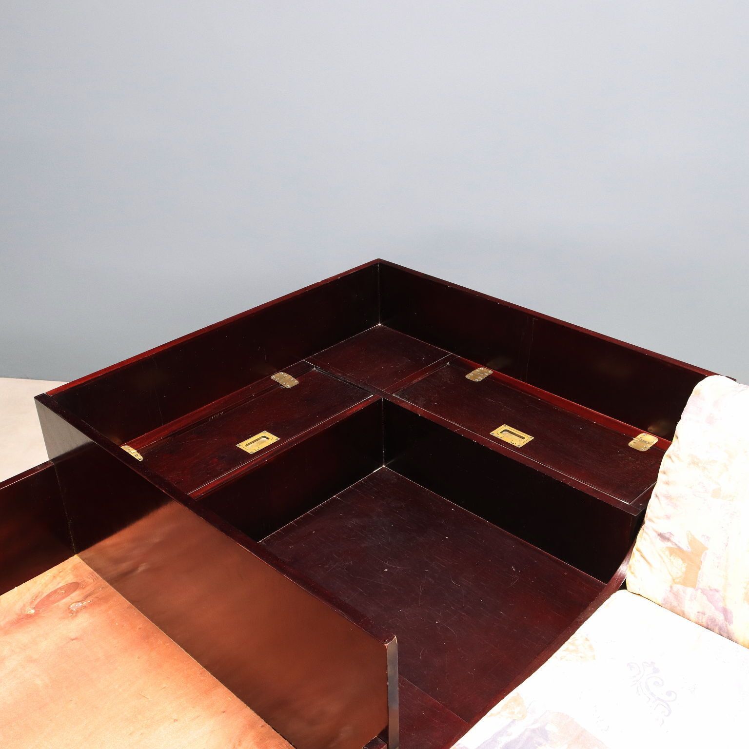 photo furniture Antique Single Bed Navy Style Mahogany Veneer Italy XX Century