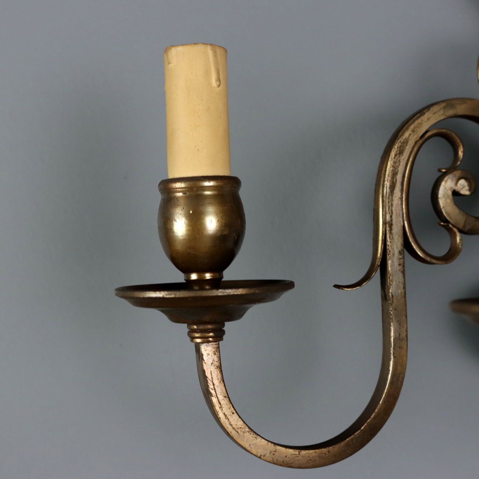 Antieke wandlampen brons 3 lichten decoraties Italië 20e eeuw photo 320.0