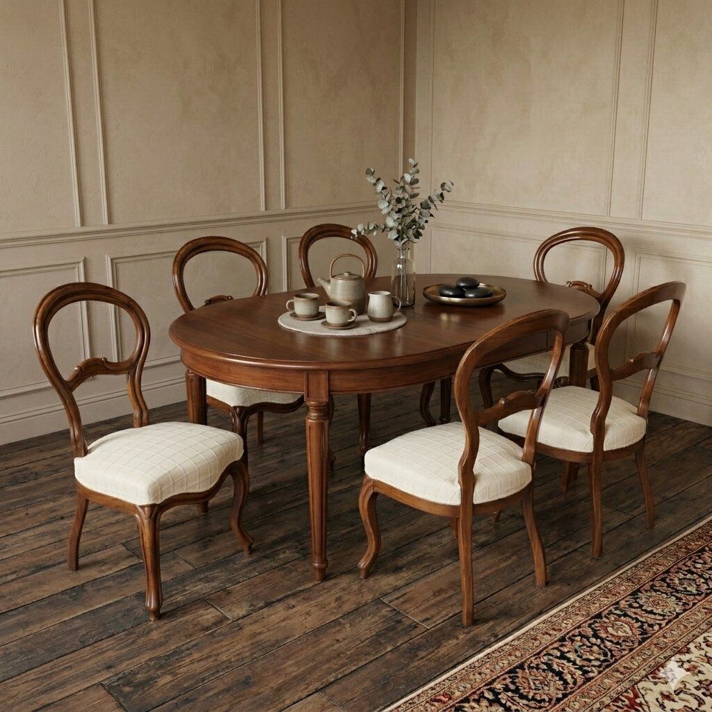Chaises d'époque Louis-Philippe en noyer et tissu, Italie, XIXe siècle photo furniture
