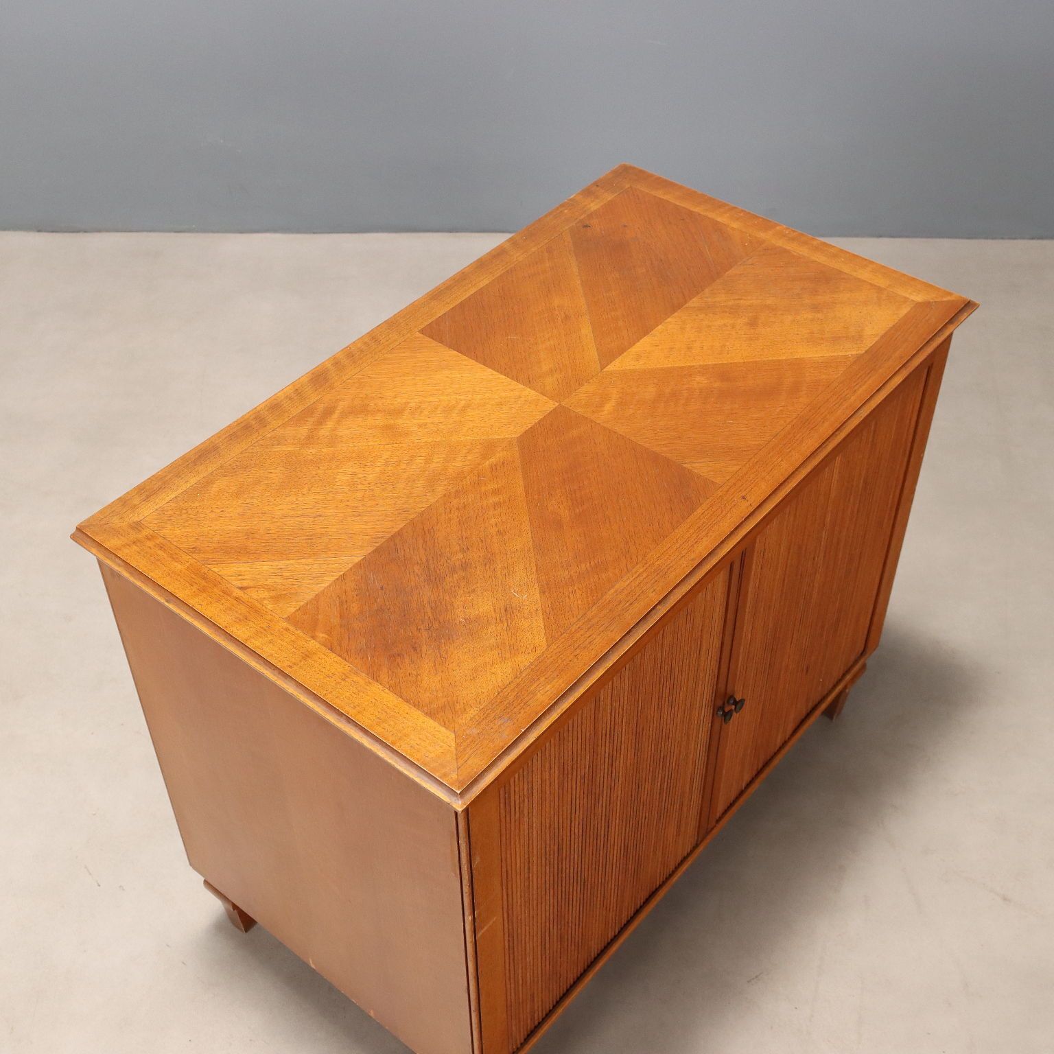 photo for sale Small Vintage Cupboard Teak Veneer Design Italy 1950s 1960s