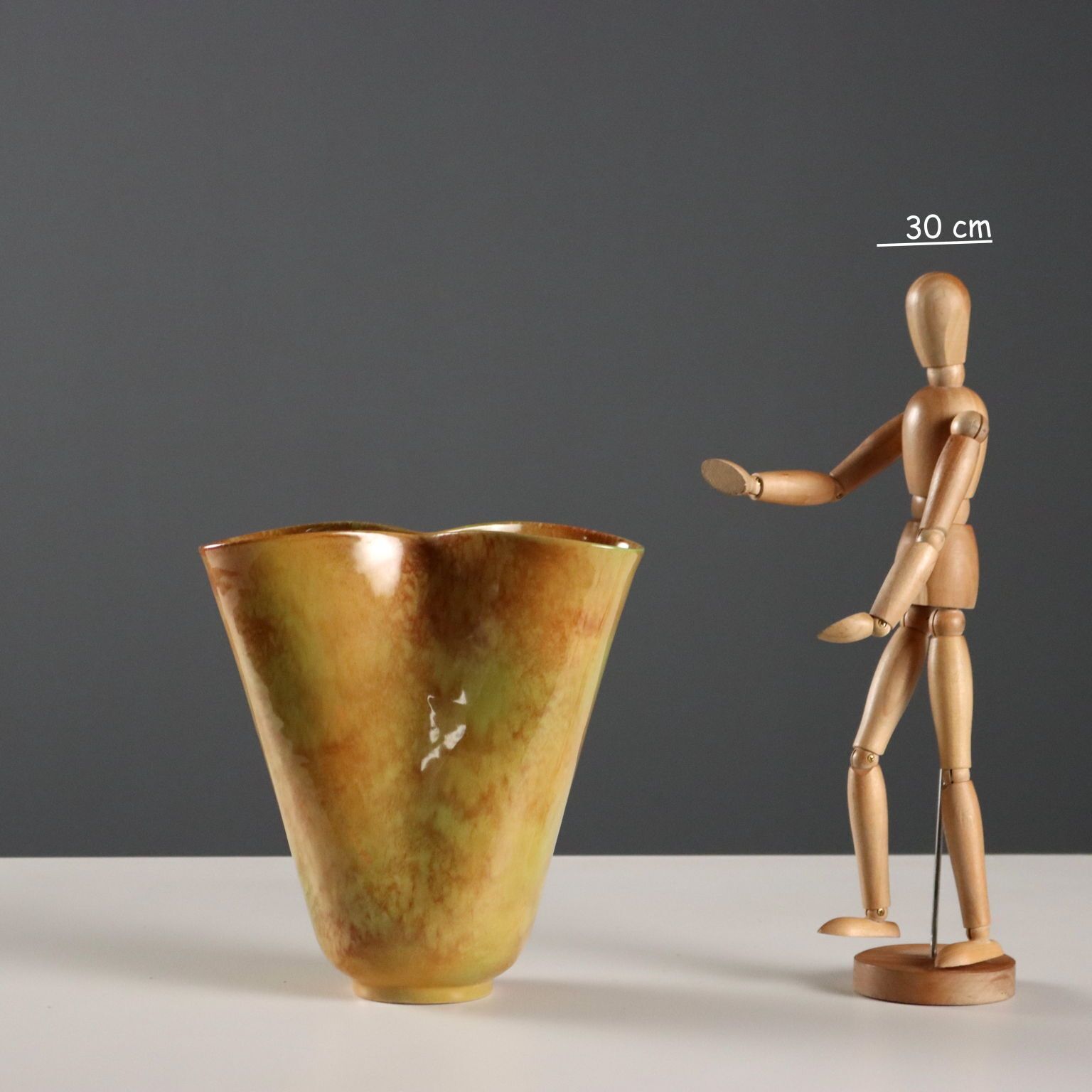 Vase vintage en céramique émaillée Industria Ceramica Umbra, années 1980 photo furniture