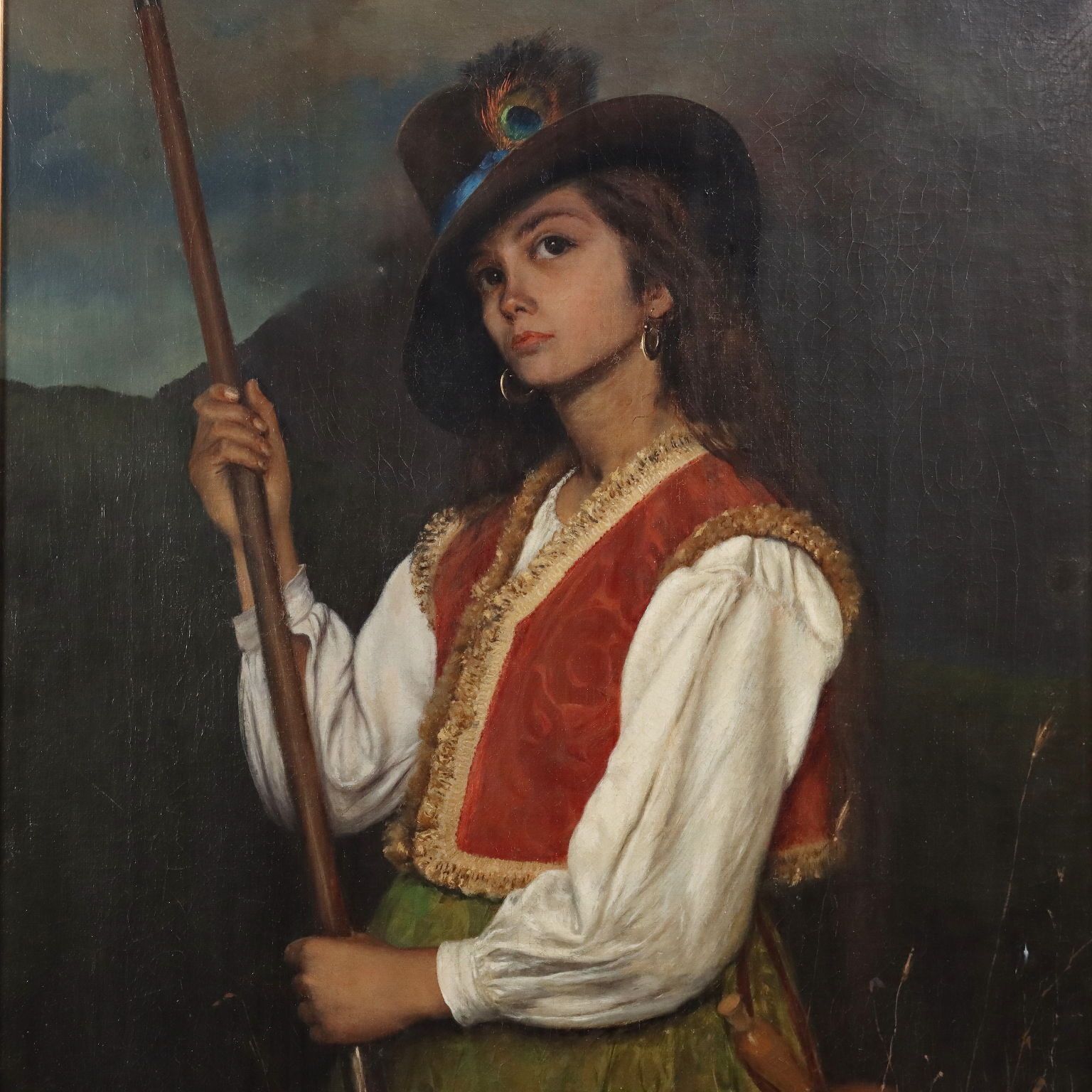 Modern Painting Signed Domenico Pesenti Oil On Canvas XIX Century photo for sale
