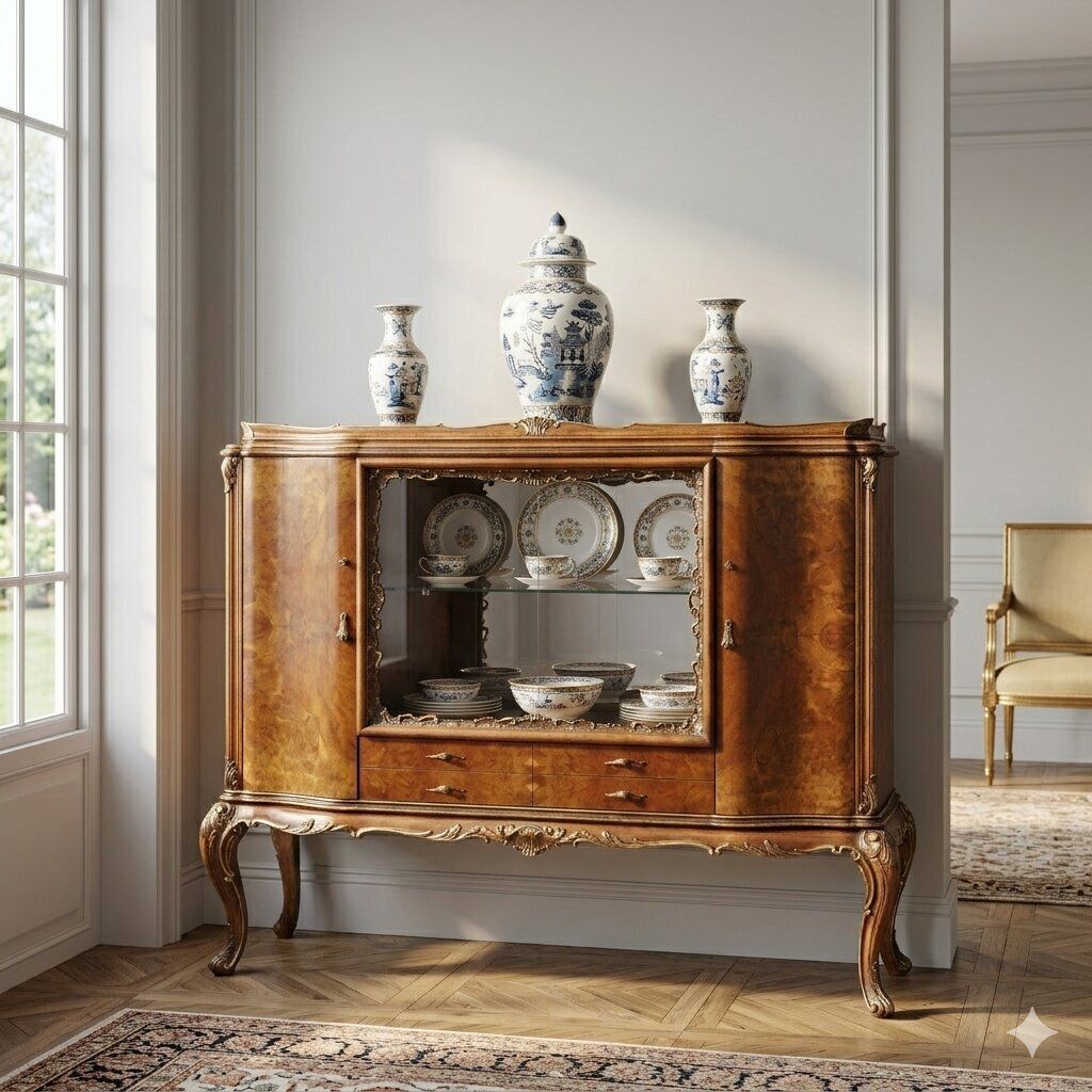 Antique Cupboard Chippendale Style Walnut Italy XX Century photo furniture
