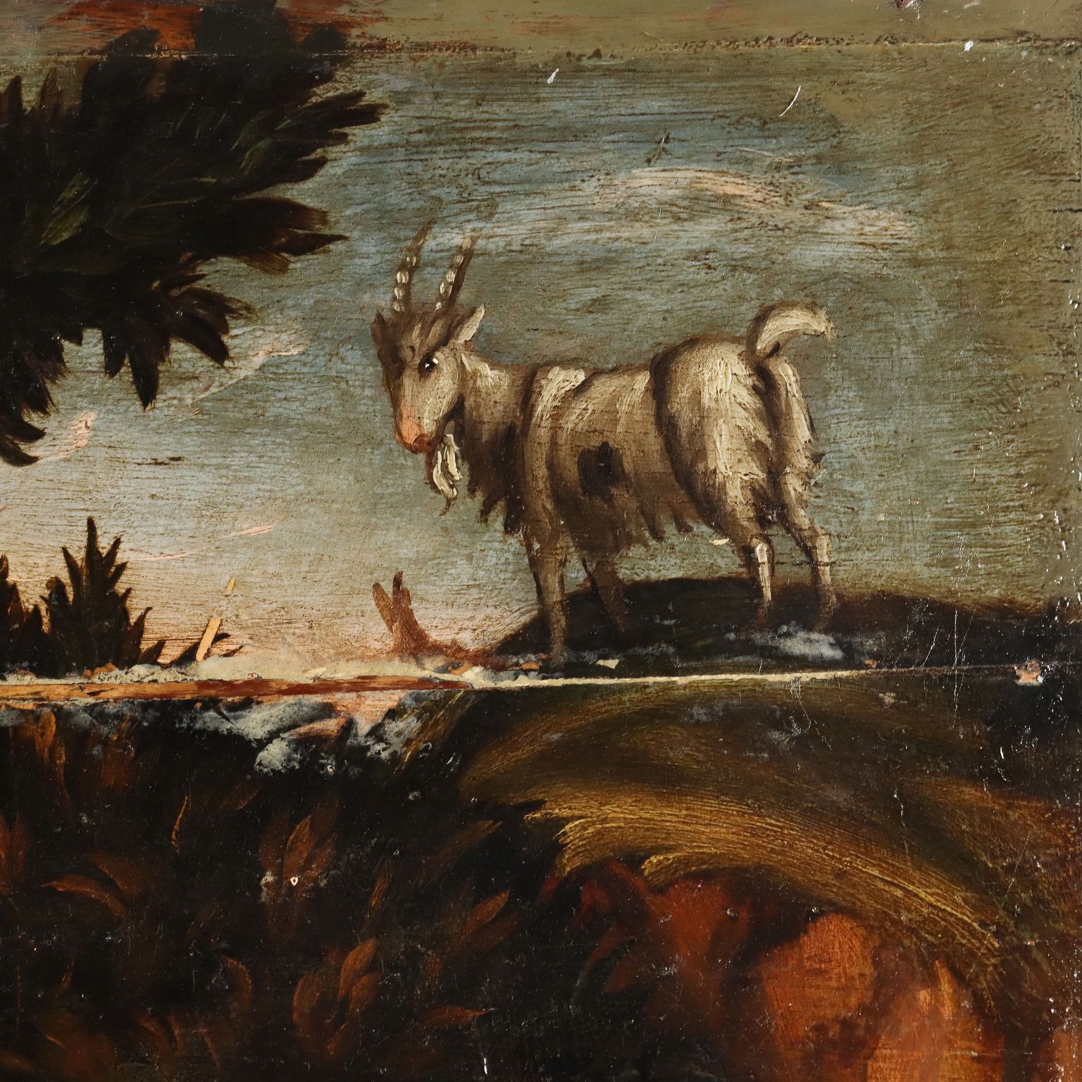 Antique Painting Concert Oil On Hardboard Italy XVIII Century photo vintage