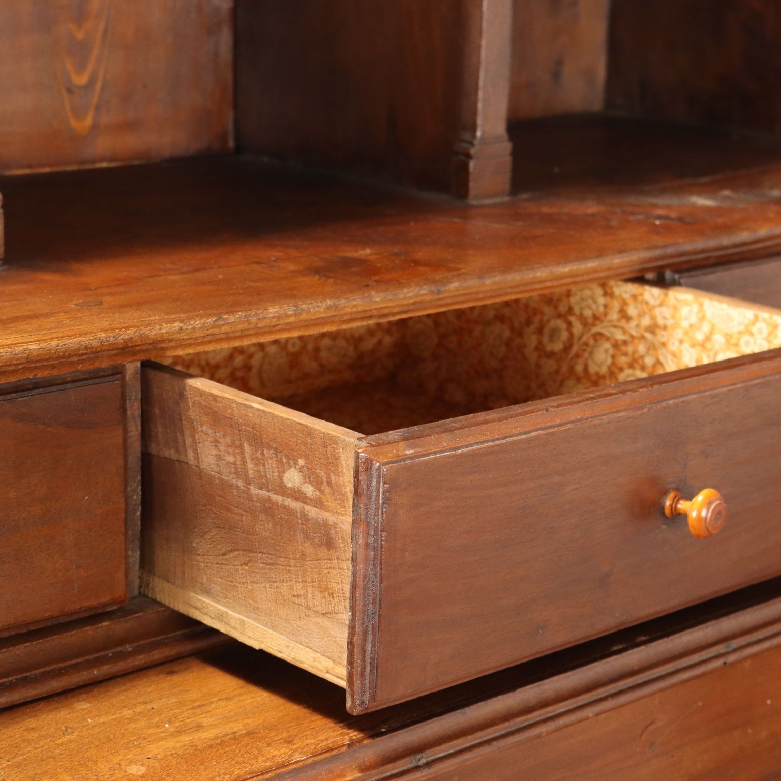 Antique Cupboard Walnut Fir Drawers Italy XIX Century photo vinterior