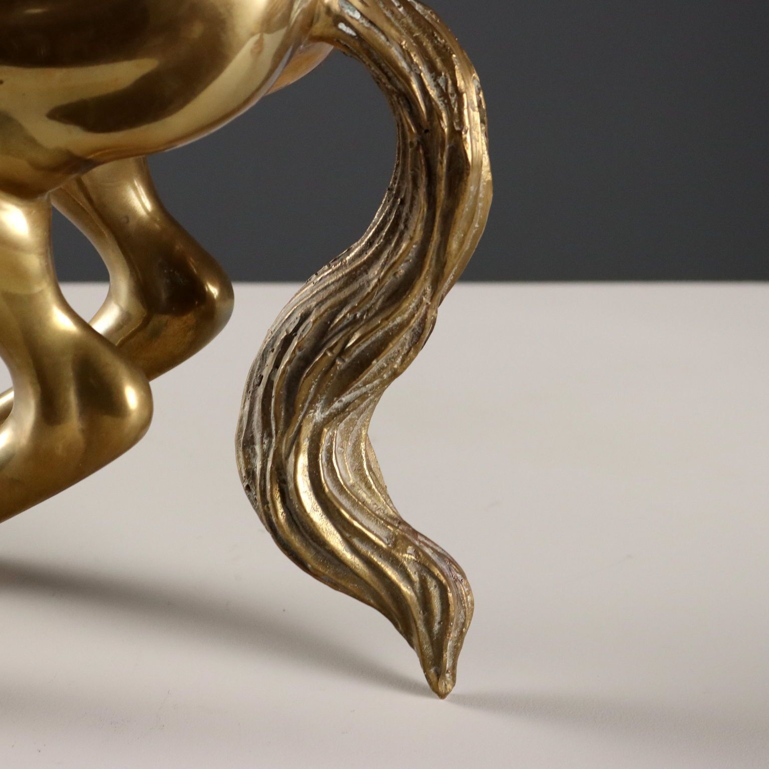 Modern Sculpture Gilded Bronze Prancing Horse Italy 1970s 1980s photo vinterior