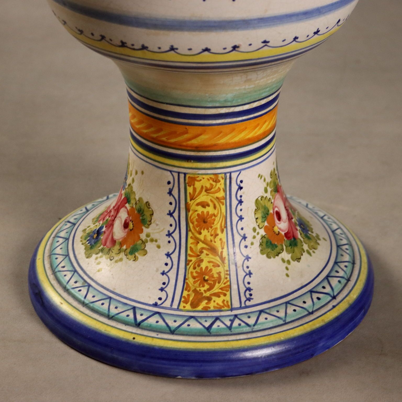Home Decor Large Majolica Amphora Deruta Manufacture Central Italy 1960s 1970s photo