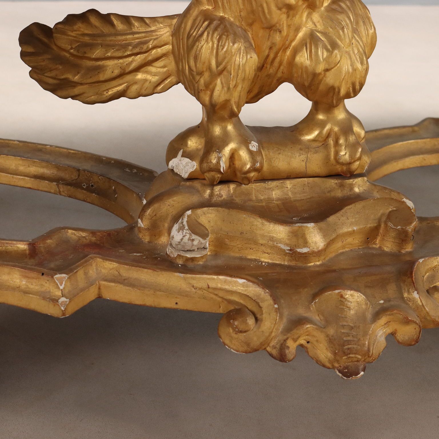 photo for sale Antique Eclectic Console Carved Gilded Wood Italy XIX Century