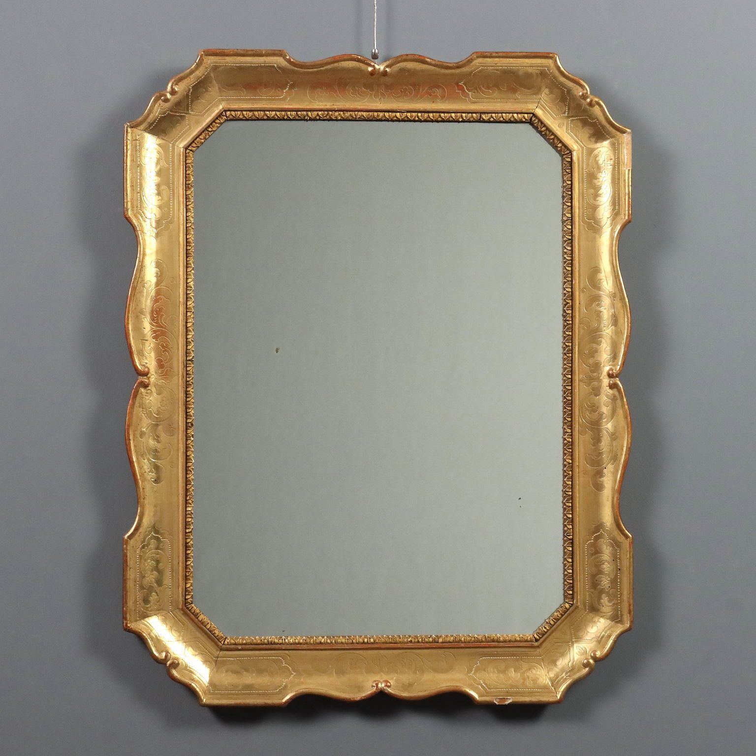 Antique Mirror Carved Gilded Wood France XX Century