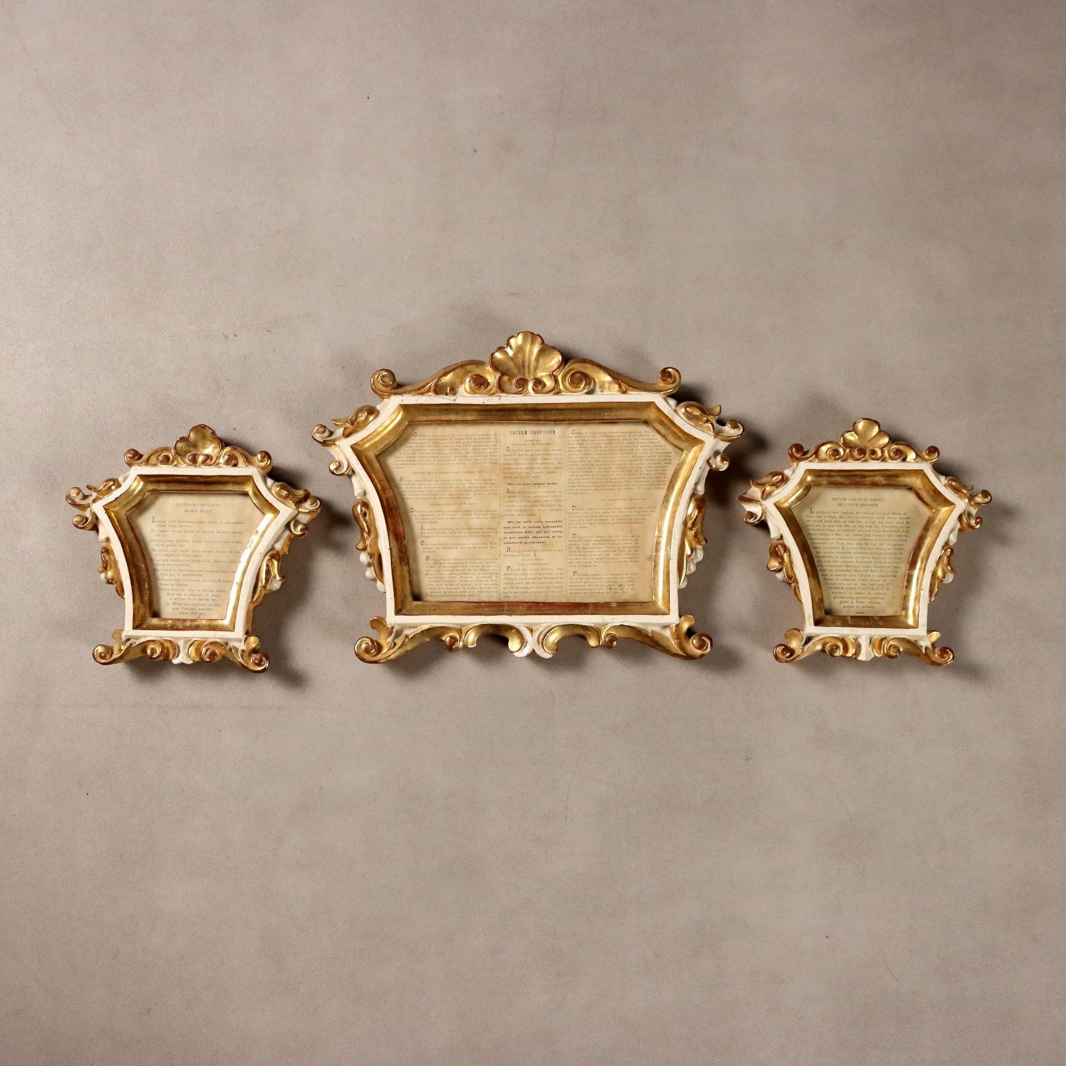 Altar Cards Neo Baroque Carved Wood Italy XIX Century