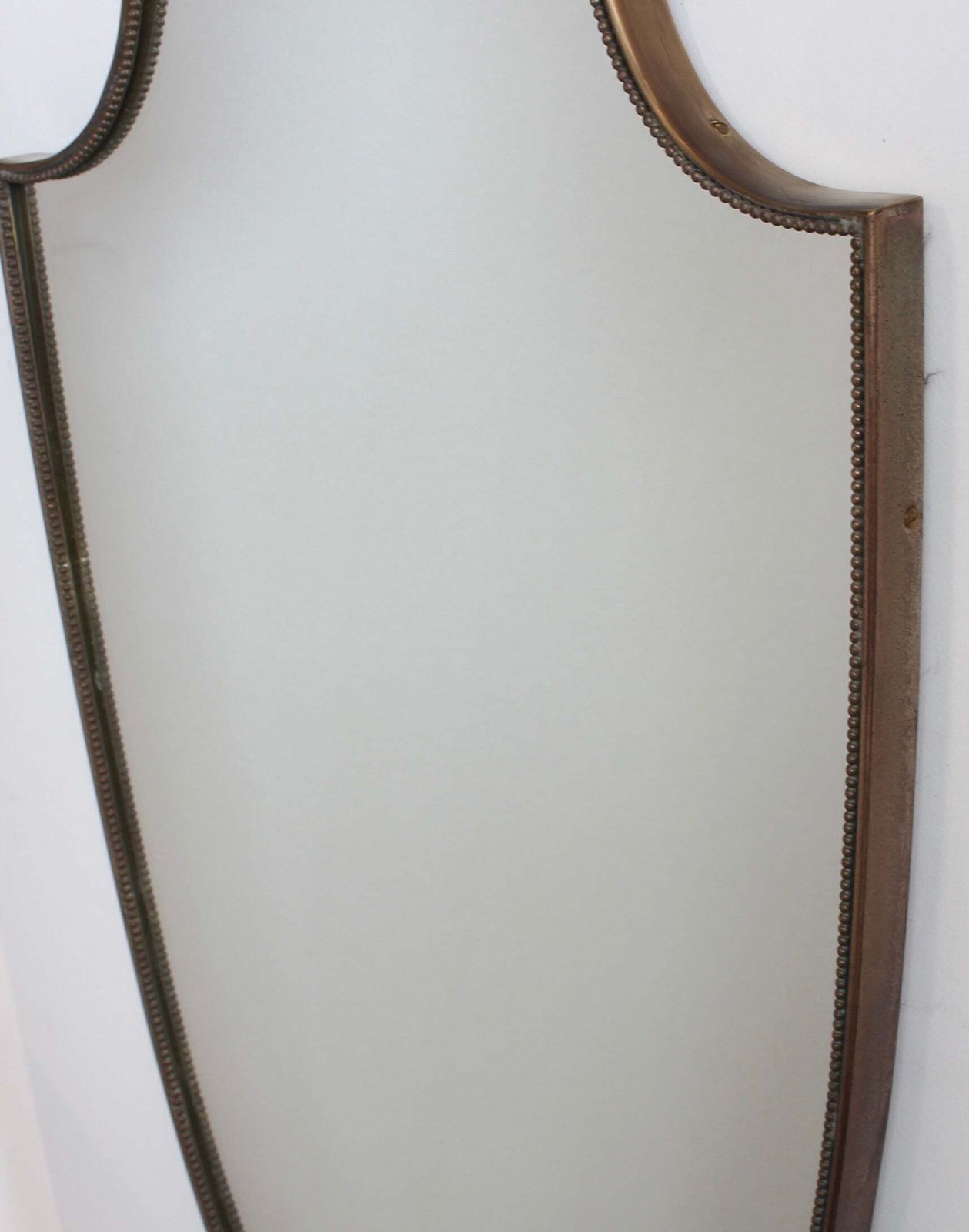 Home Decor Mid Century Italian Wall Mirror With Brass Frame And Beading (Circa 1960s) photo