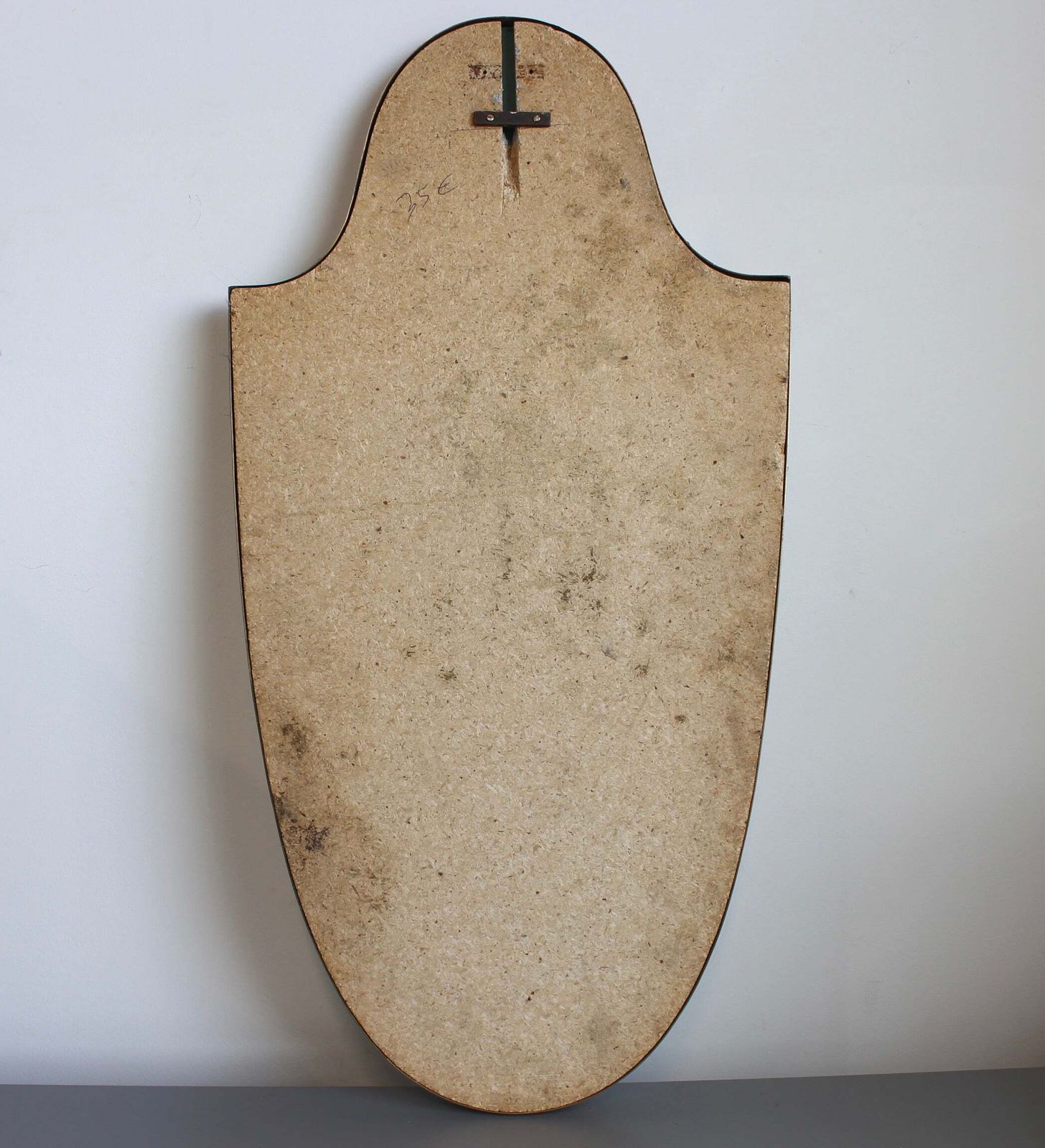 photo vintage Mid Century Italian Wall Mirror With Brass Frame And Beading (Circa 1960s)