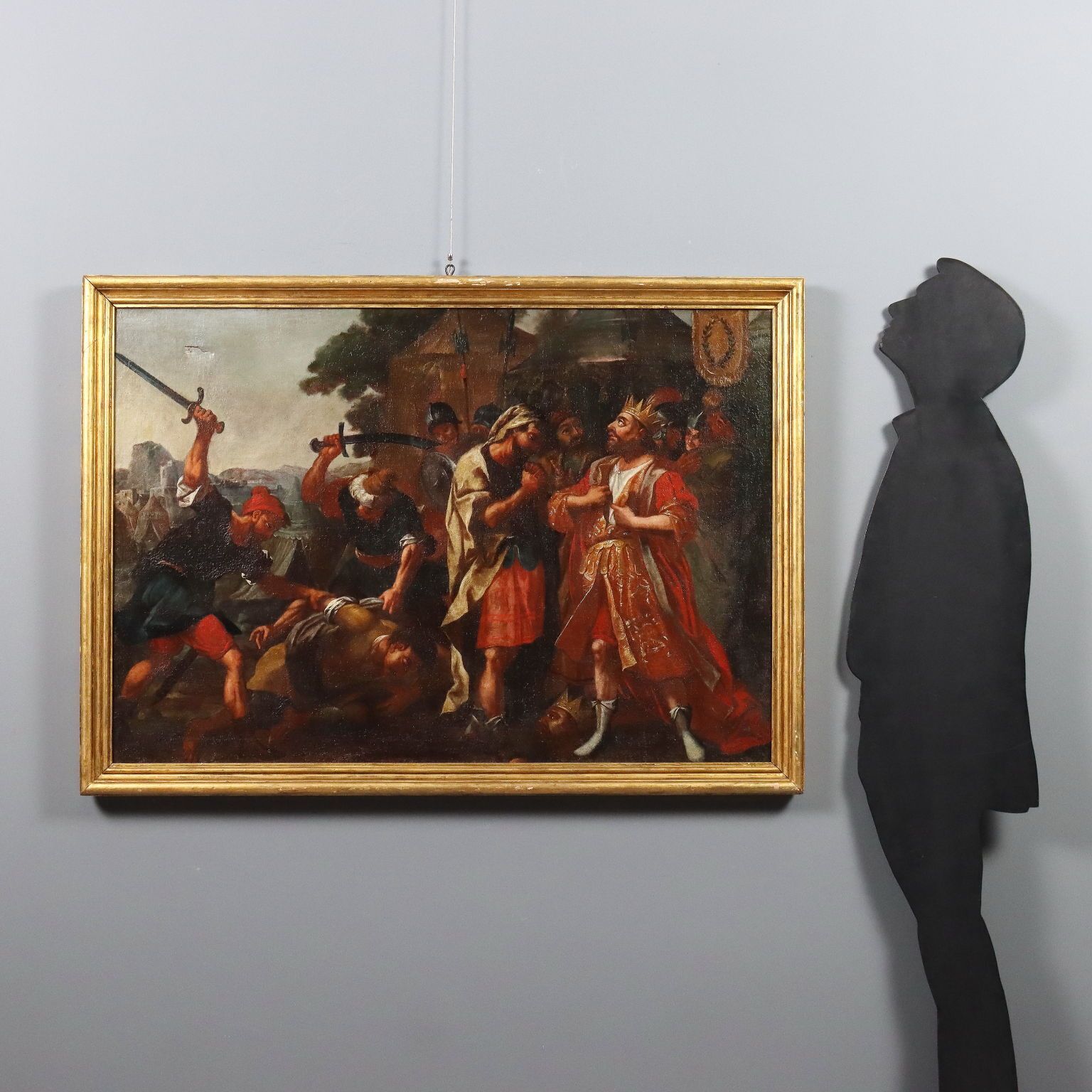 Tableau d'époque, huile sur toile « Une demande de clémence », XVIIe siècle photo furniture