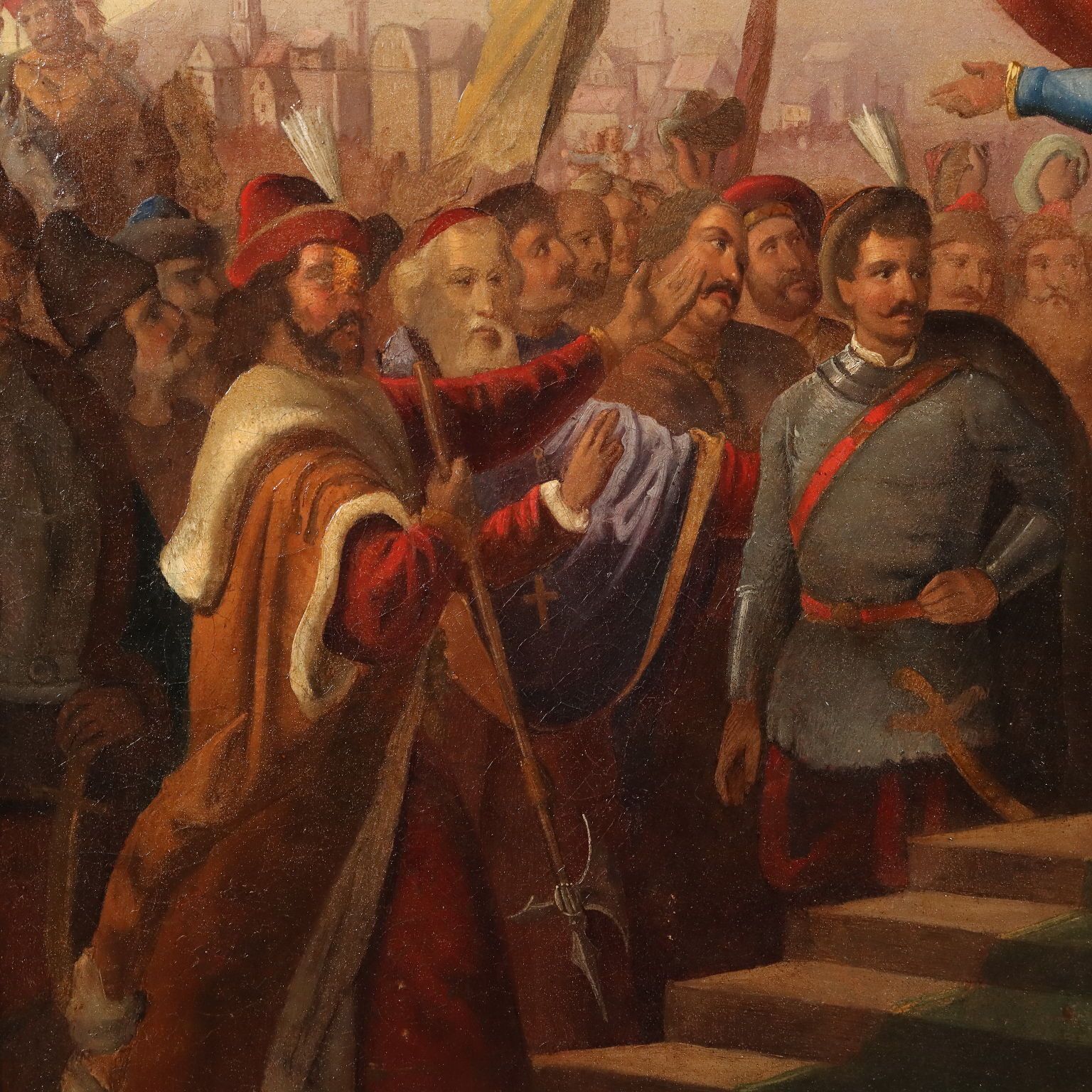 Tableau d'époque, scène historique, huile sur toile, Europe, XIXe siècle photo buy