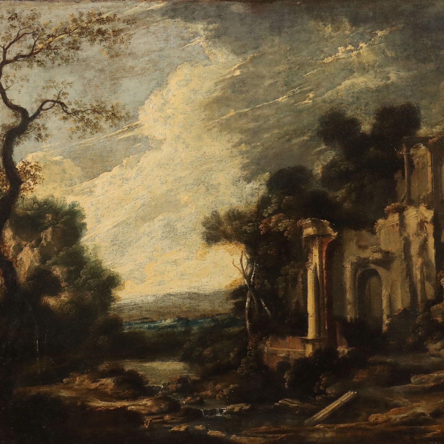 Antique Painting Attributed To Pieter De Witte II Oil On Canvas '600 photo for sale