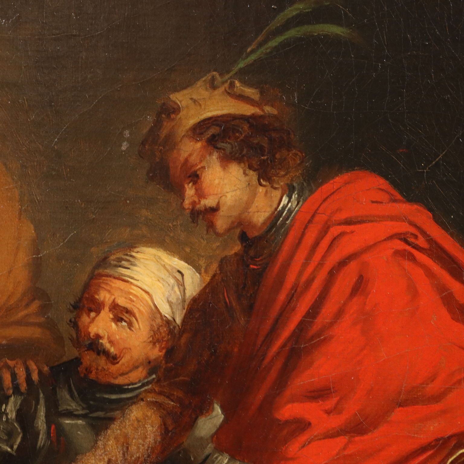 Antique Painting The Dice Players Oil On Canvas Europe XIX XX Century photo Art