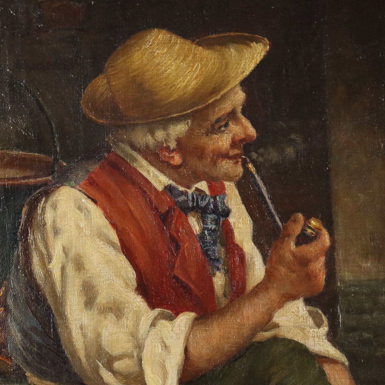 Antique Painting Signed A. Dumini Preparing For The Market XIX Century photo Art
