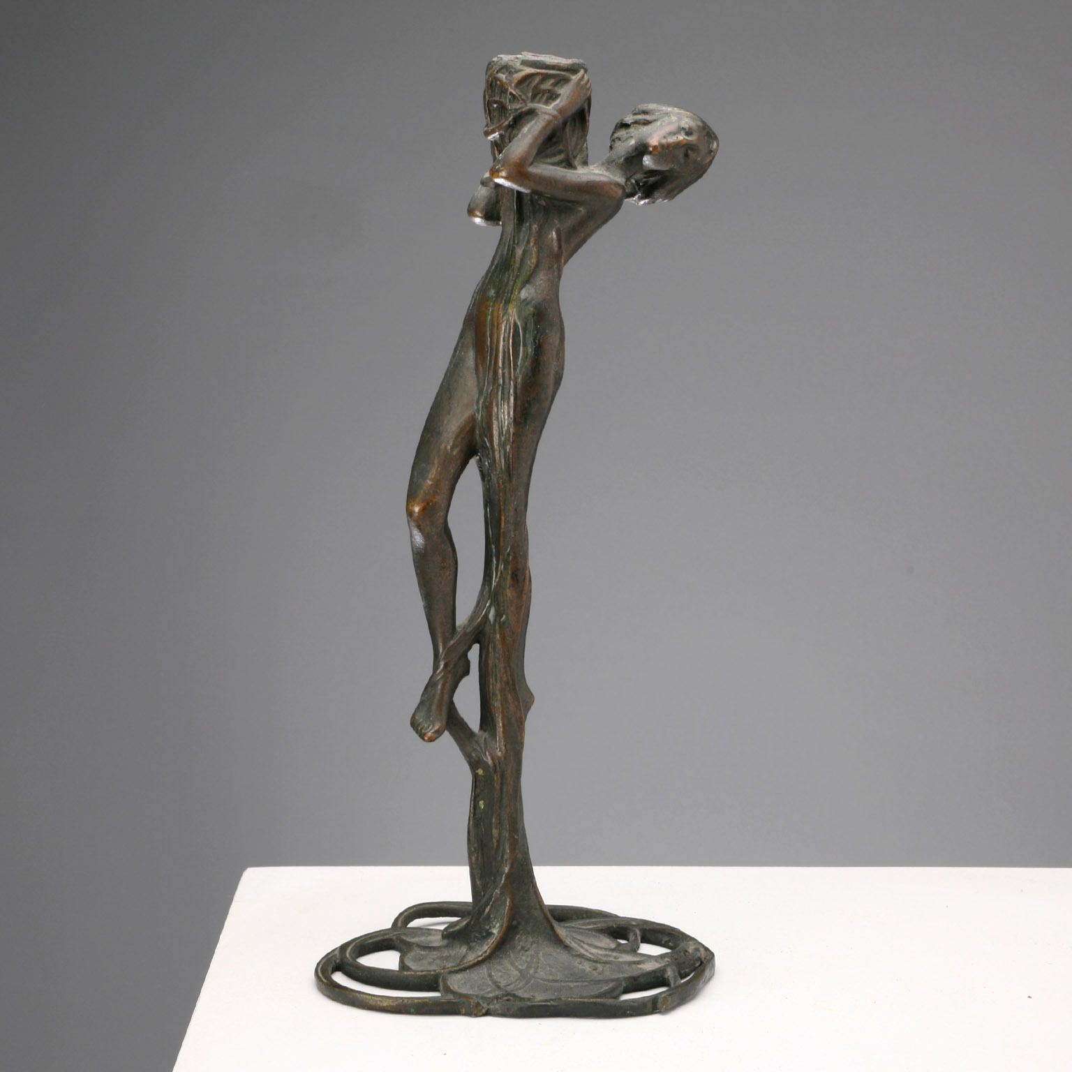 Candle Holder Art Nouveau Bronze XIX XX Century